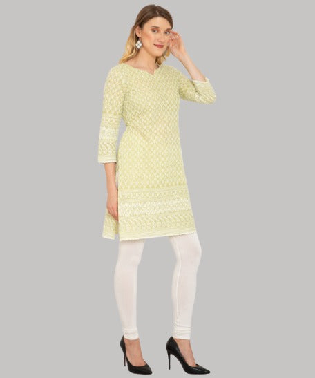 Saundarya Women's Knee Length Chikankari Kurta