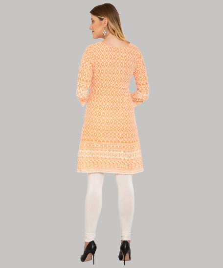 Saundarya Women's Knee Length Chikankari Kurta
