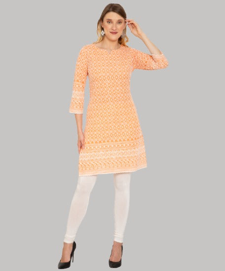 Saundarya Women's Knee Length Chikankari Kurta