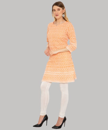 Saundarya Women's Knee Length Chikankari Kurta