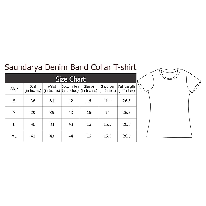 Saundarya Women's Denim Band Collar Top