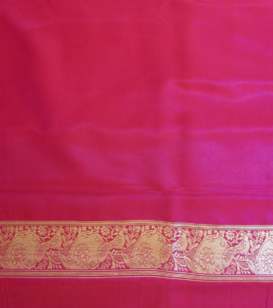 Saundarya Women's Parrot Green Banarasi Silk Saree