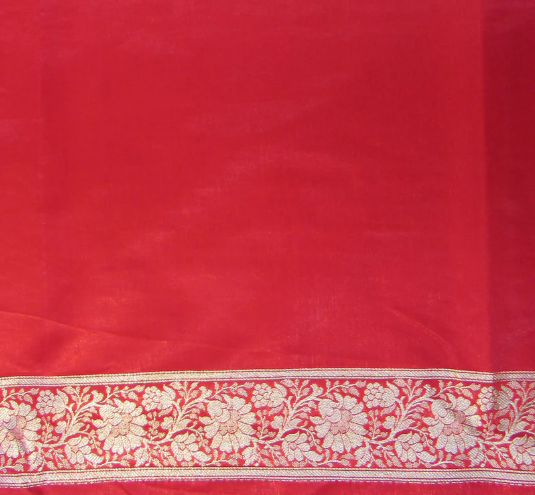 Saundarya Women's Red Banarasi Silk Saree