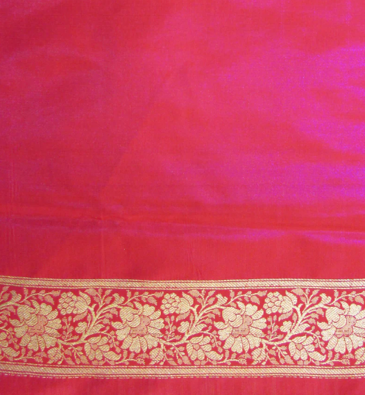 Saundarya Women's Magenta Banarasi Silk Saree