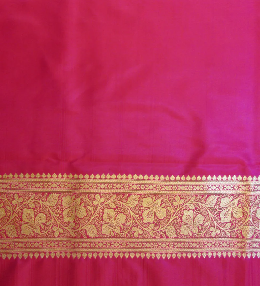 Saundarya Women's Orange Banarasi Silk Saree - Design 4