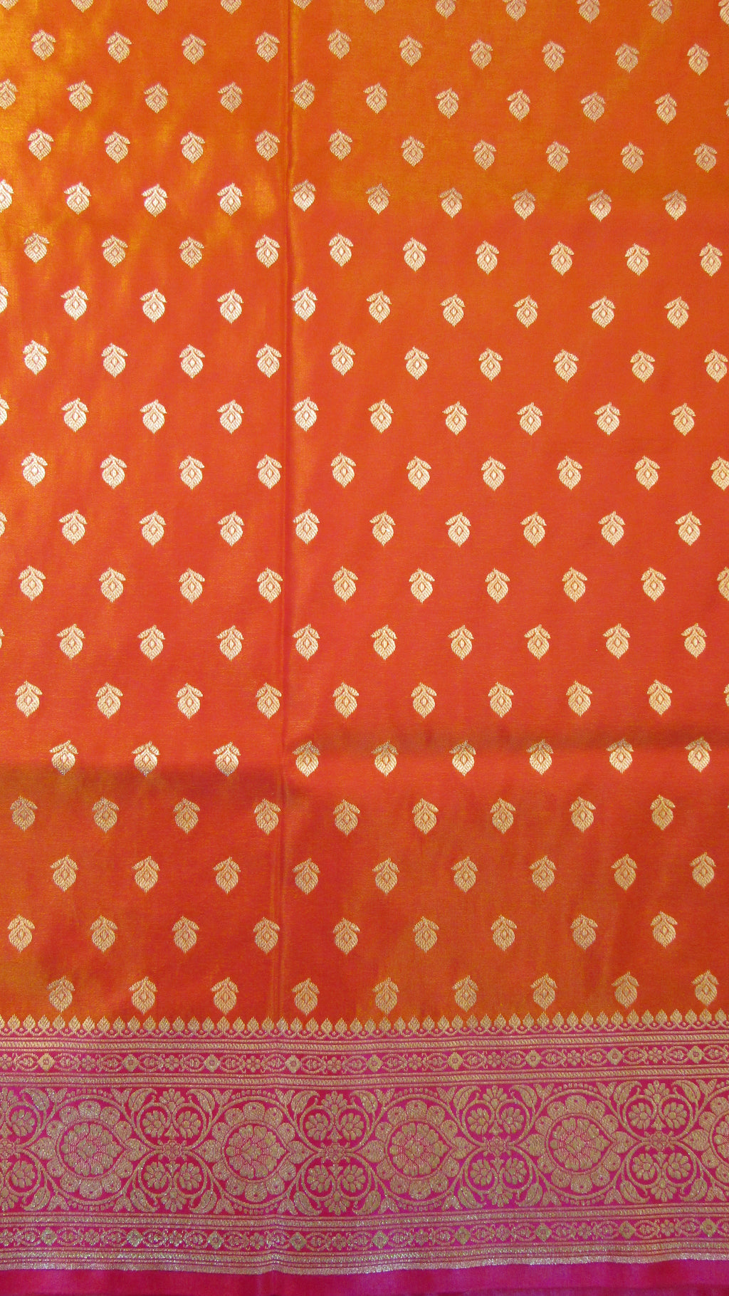 Saundarya Women's Orange Banarasi Silk Saree