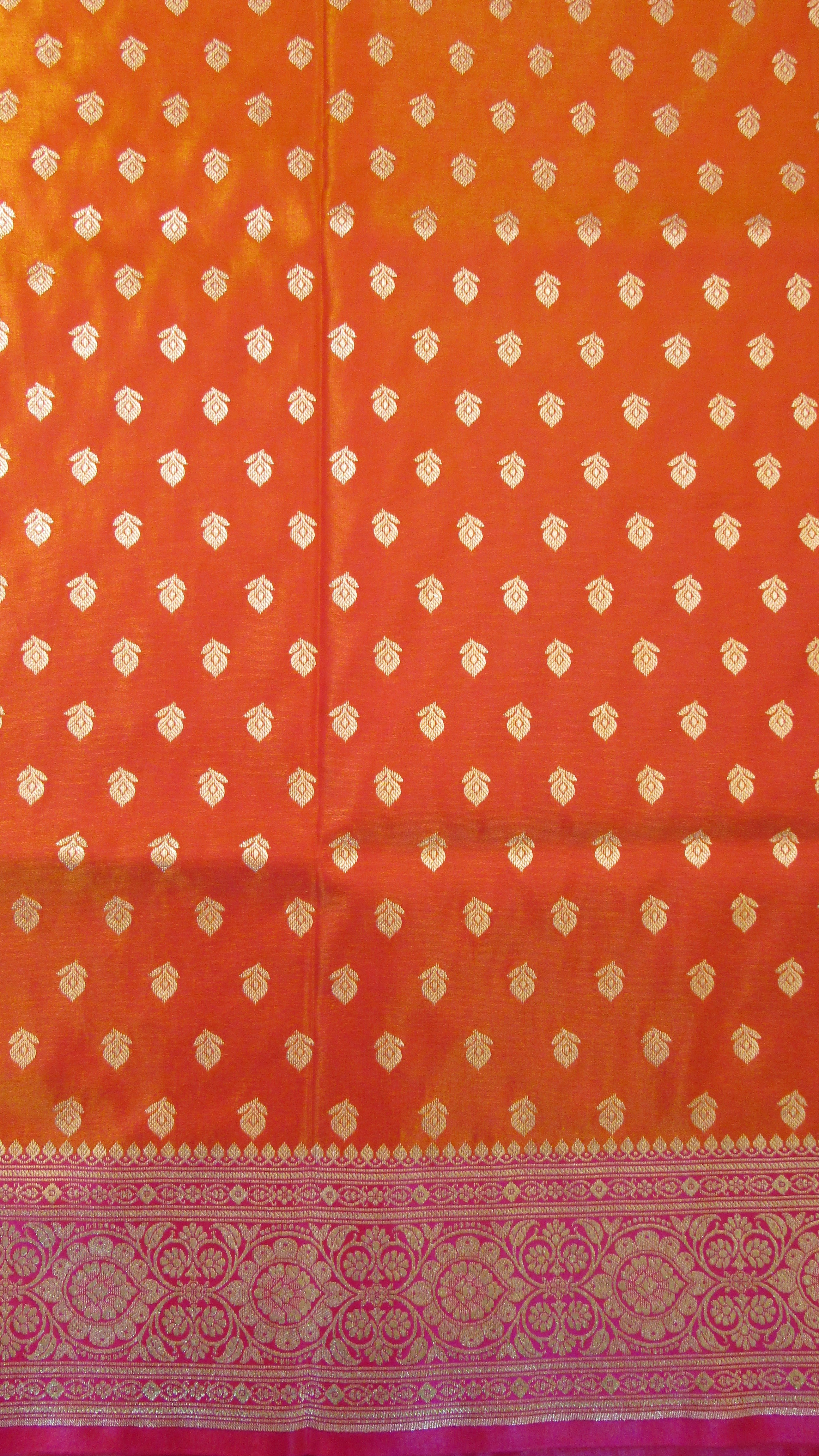 Saundarya Women's Orange Banarasi Silk Saree