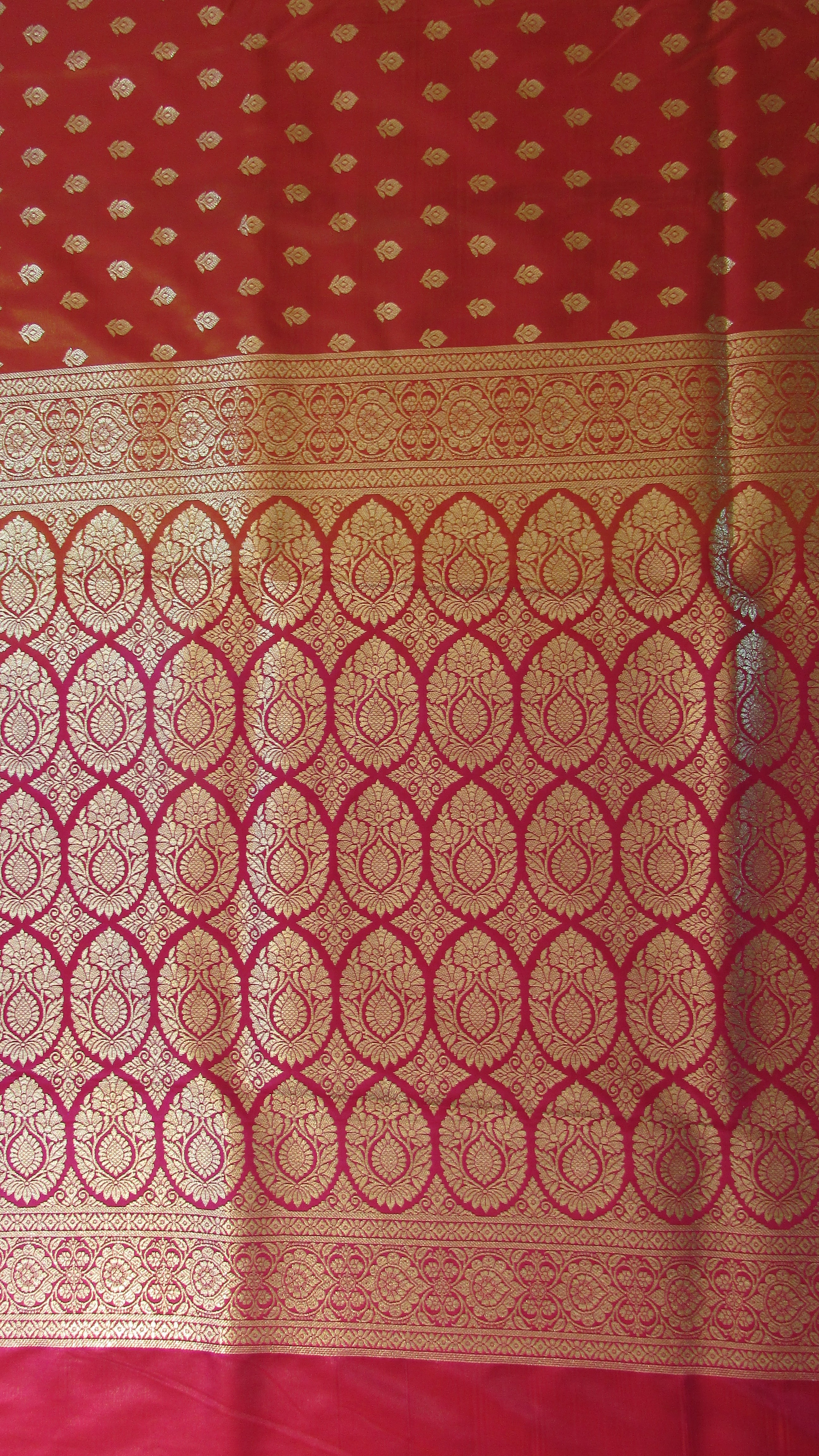 Saundarya Women's Orange Banarasi Silk Saree