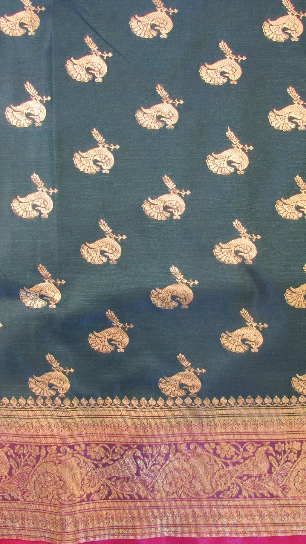 Saundarya Women's Teal Green Banarasi Silk Saree