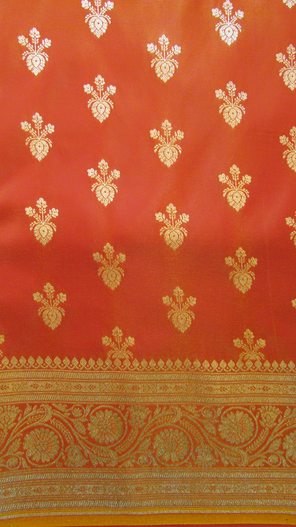 Saundarya Women's Orange Banarasi Silk Saree