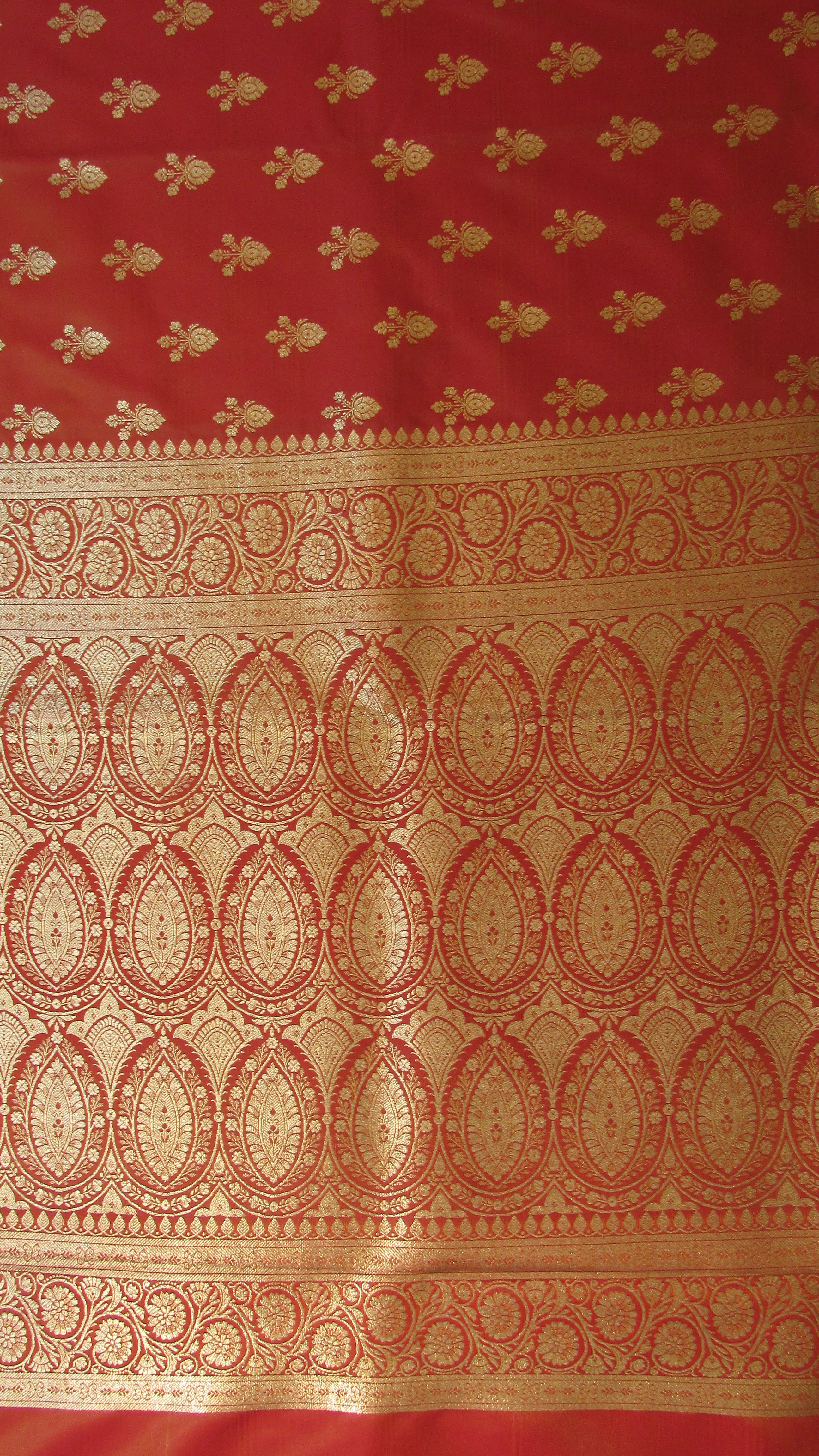 Saundarya Women's Orange Banarasi Silk Saree