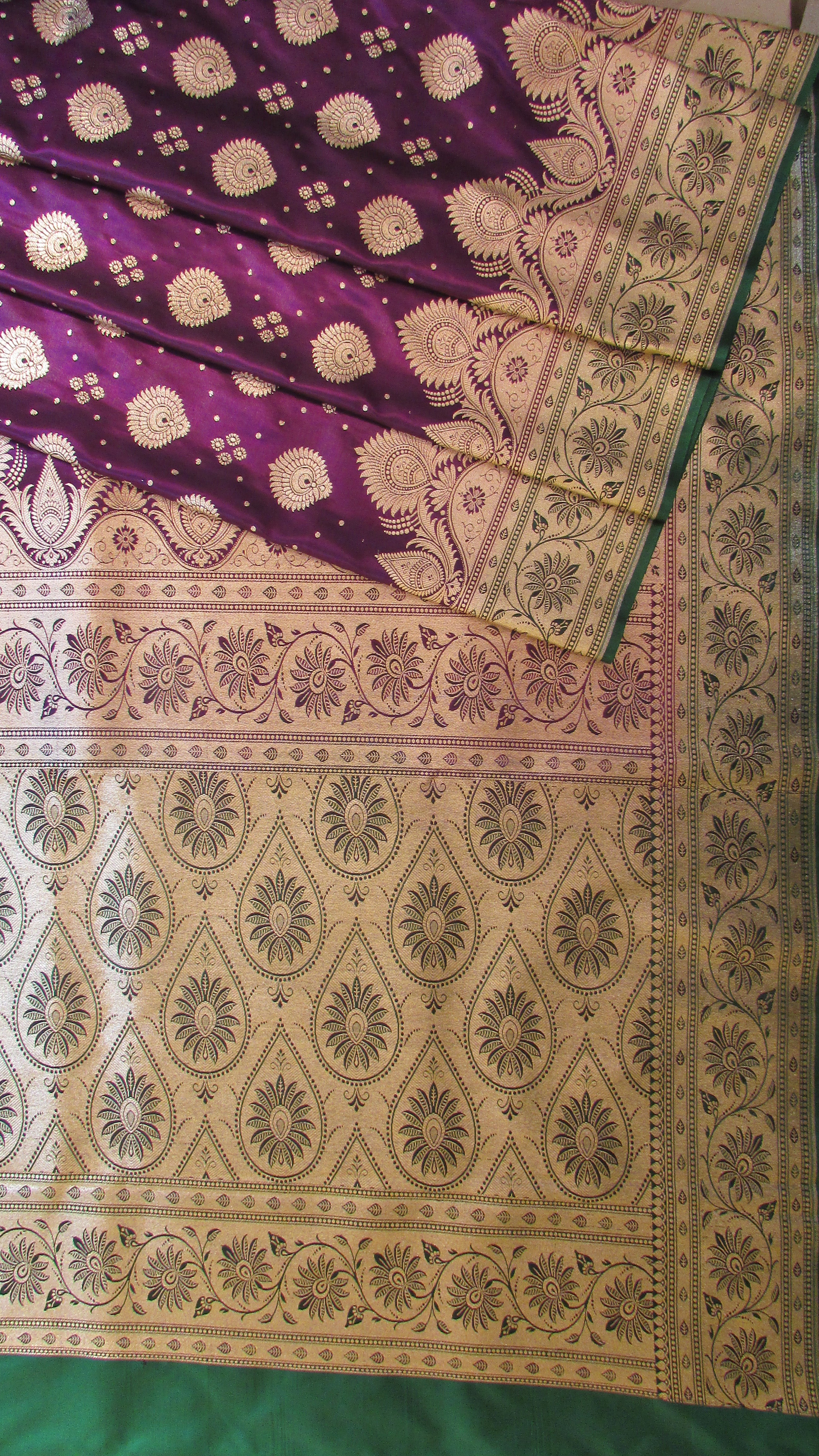 Saundarya Women's New Design Wine Colour Banarasi Silk Saree