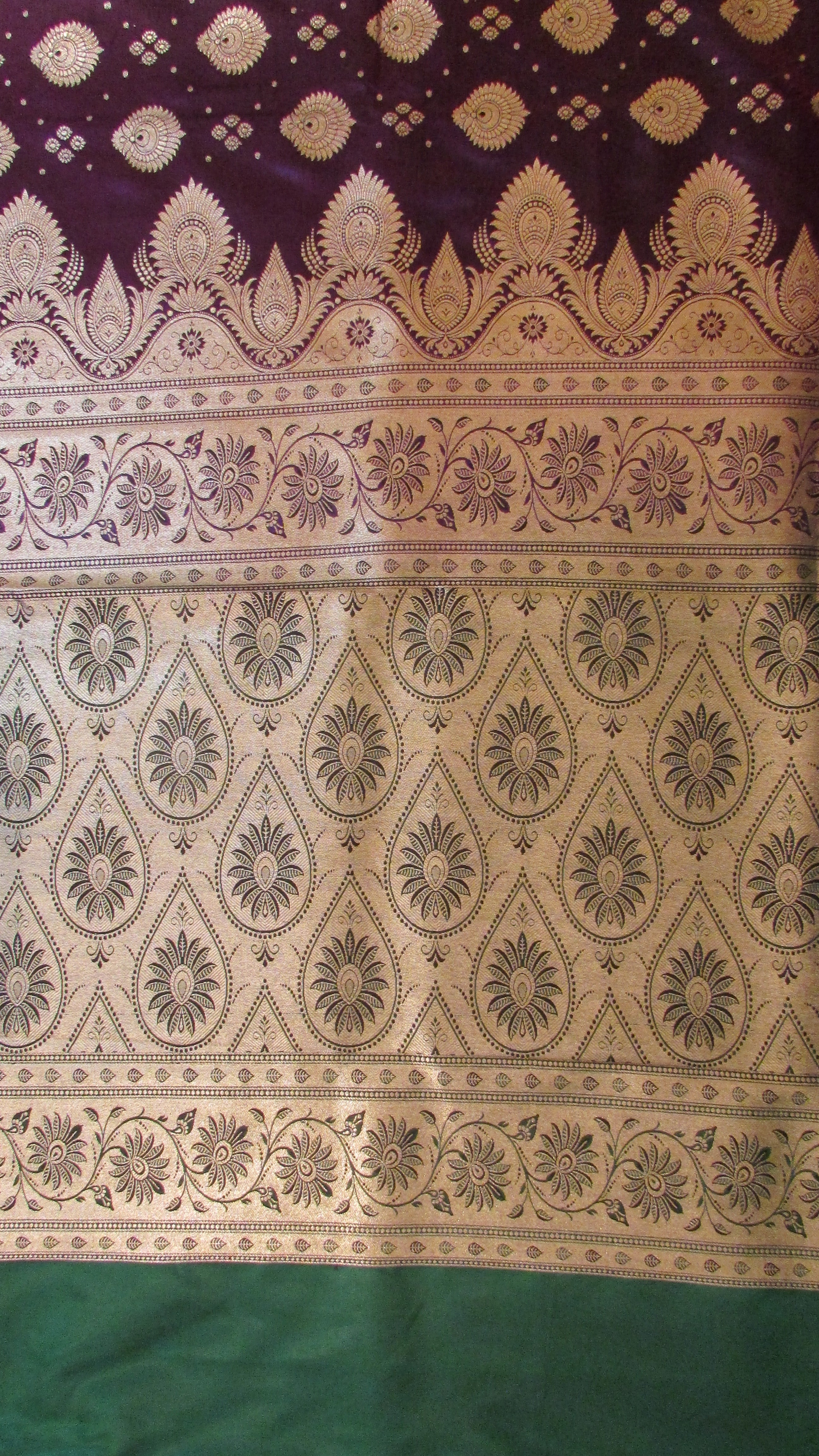 Saundarya Women's New Design Wine Colour Banarasi Silk Saree