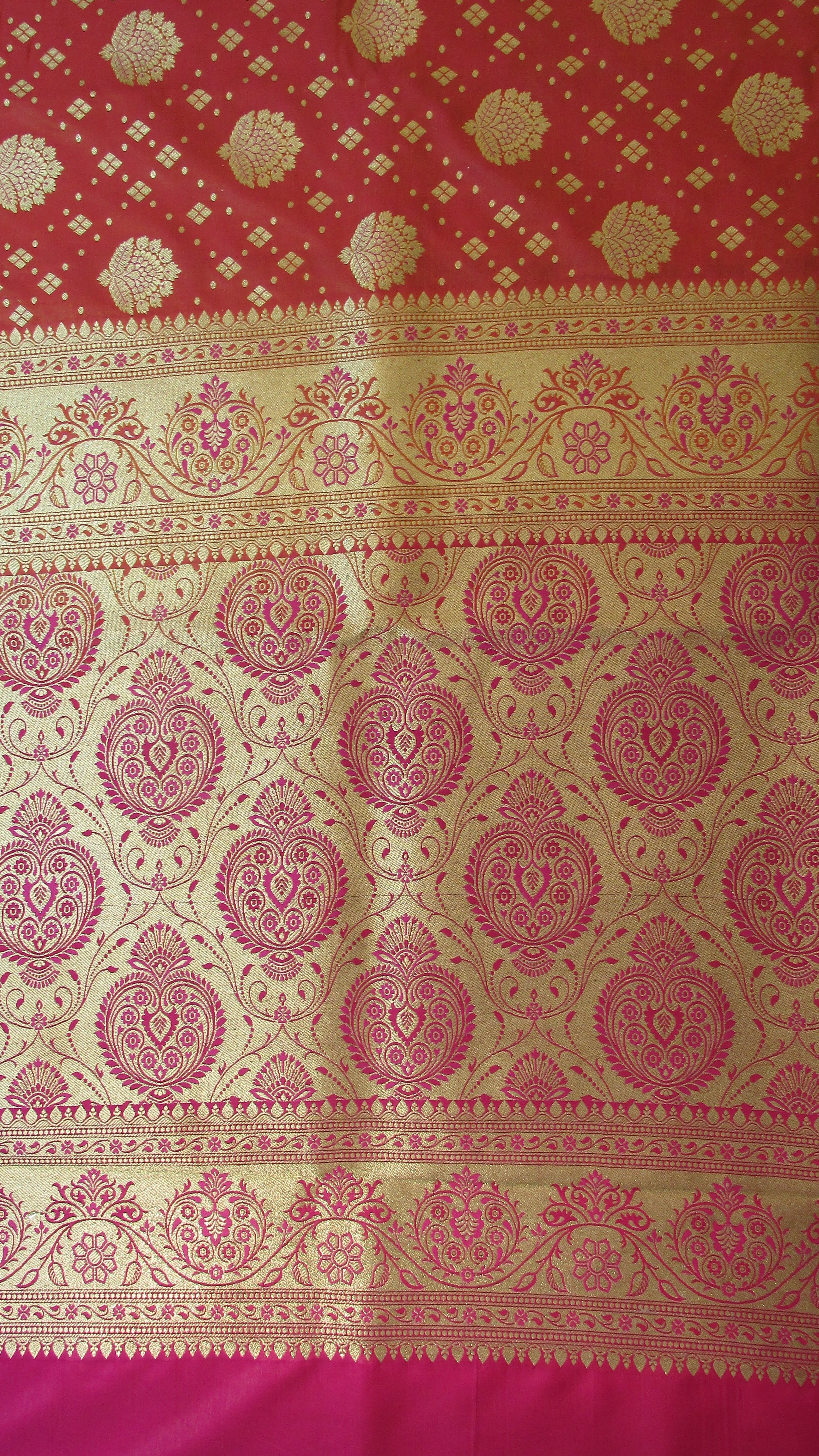 Saundarya Women's Orange Banarasi Silk Saree -Design 3