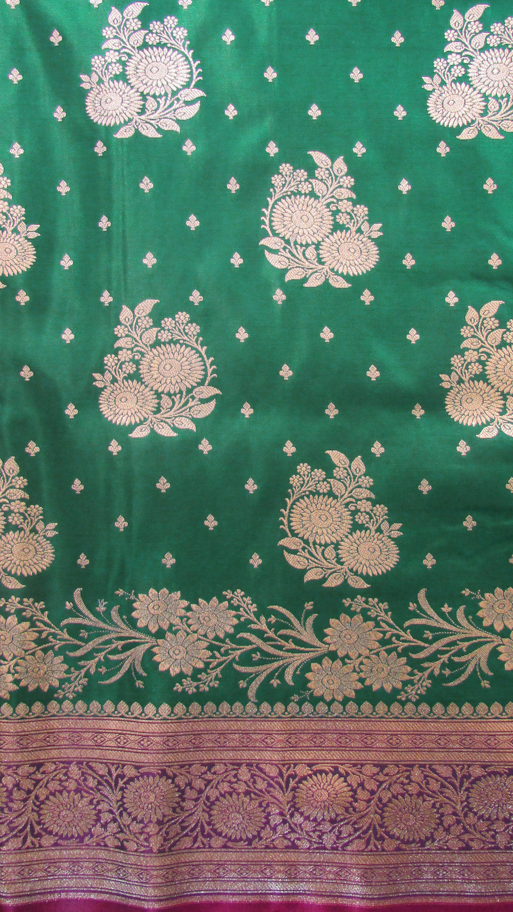 Saundarya Women's Bottle Green Banarasi Silk Saree -Design 3
