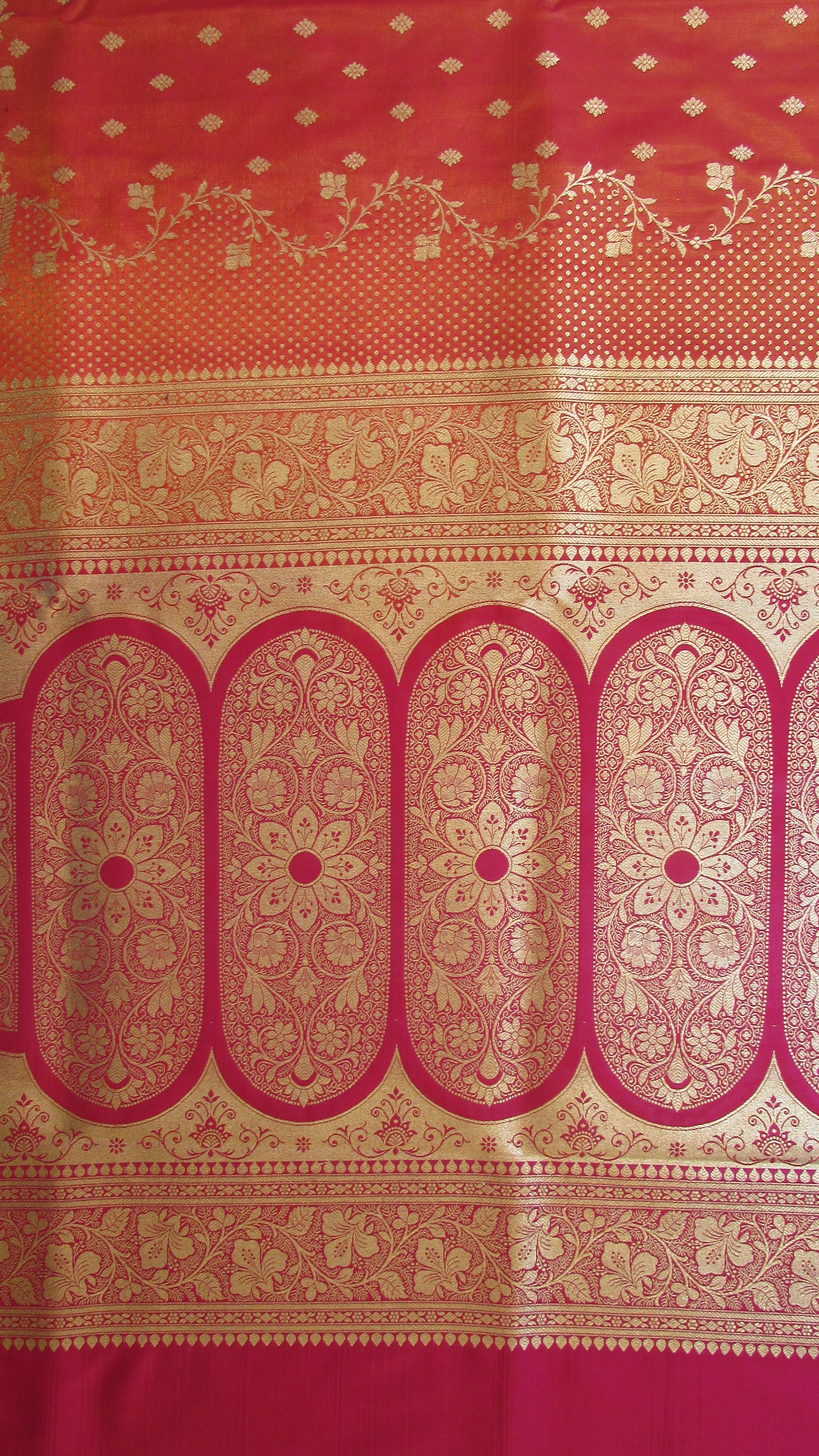 Saundarya Women's Orange Banarasi Silk Saree - Design 4