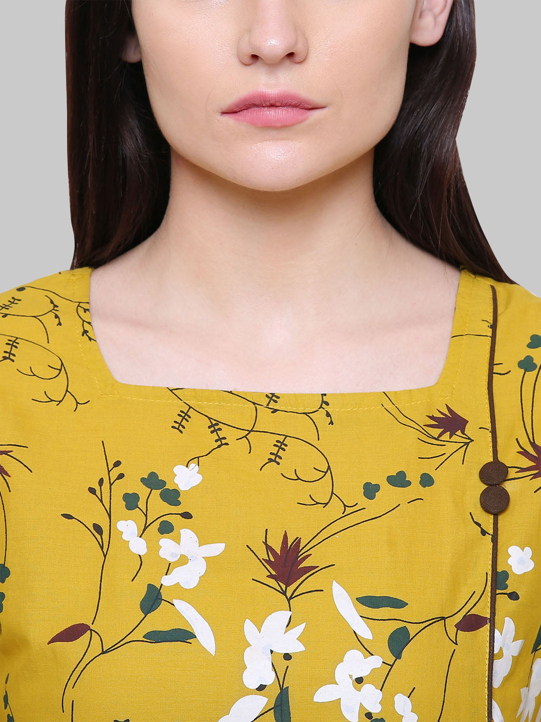 Saundarya Women's Printed Khadi Cotton A-Line Kurta