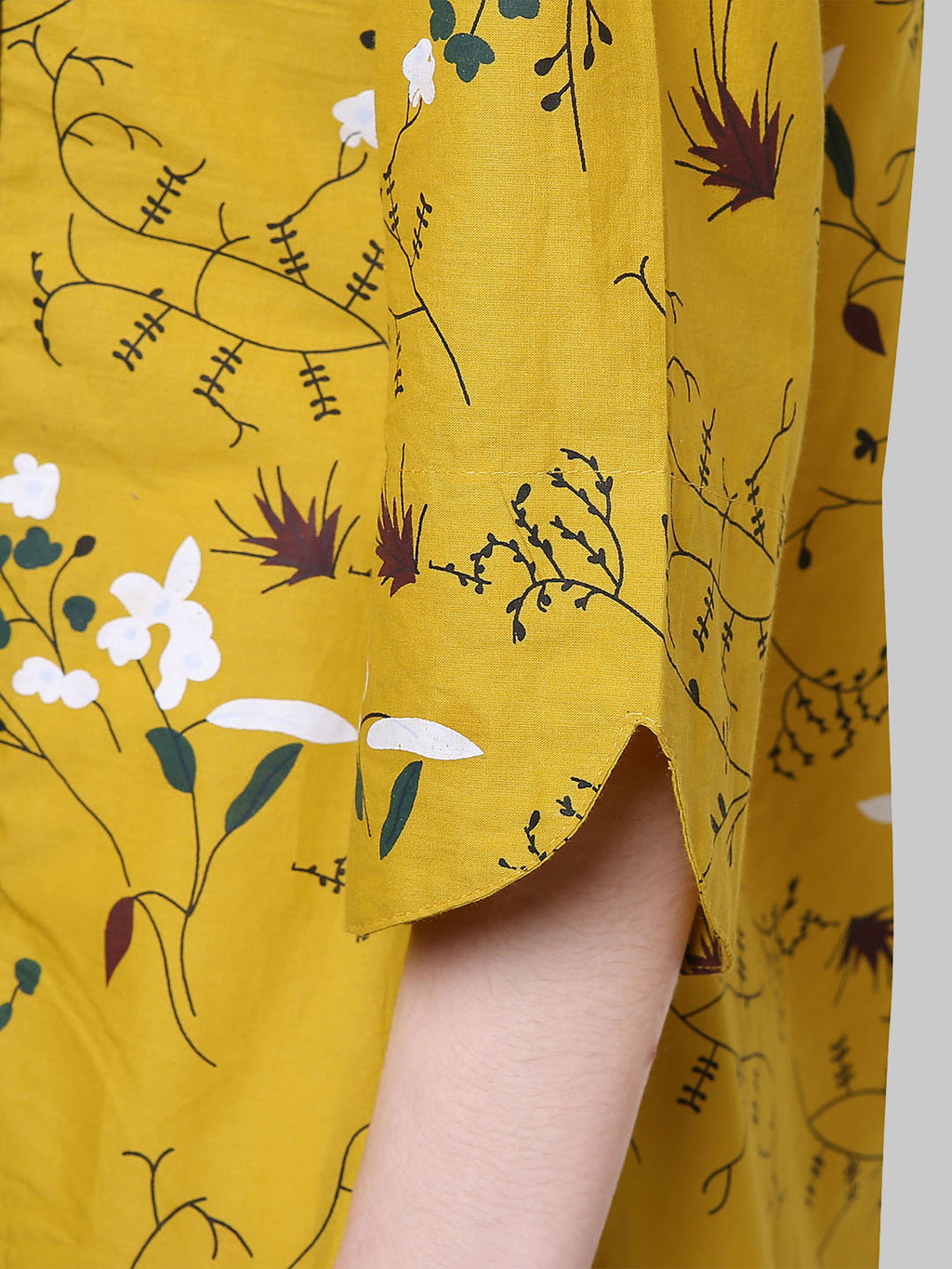 Saundarya Women's Printed Khadi Cotton A-Line Kurta