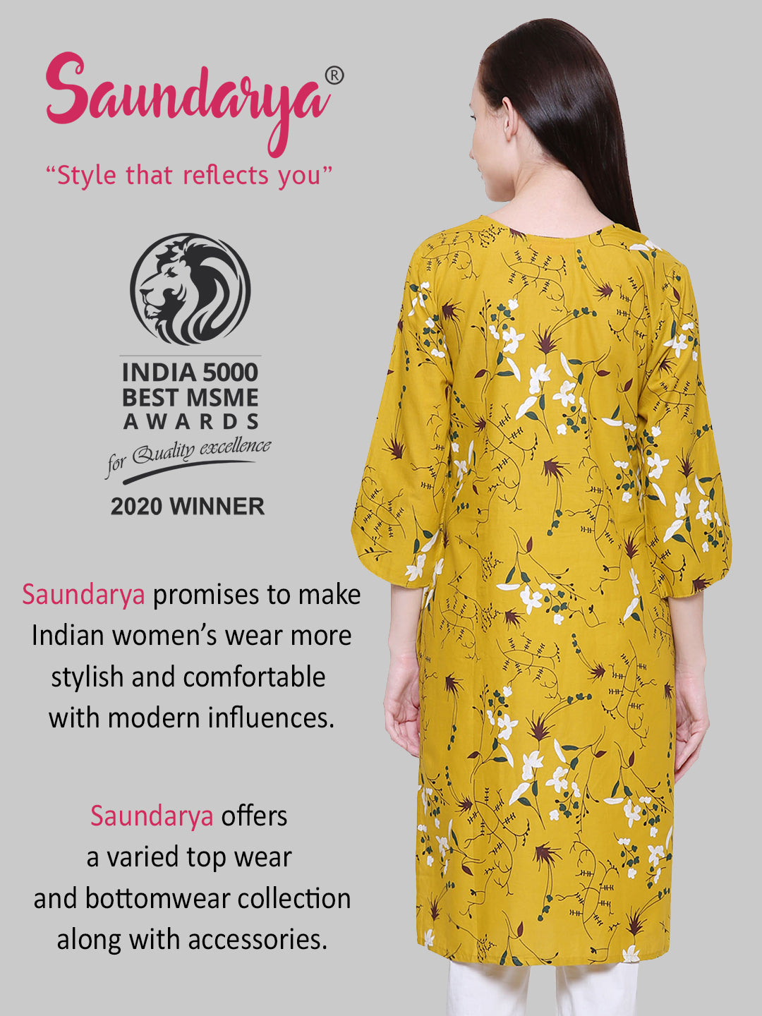 Saundarya Women's Printed Khadi Cotton A-Line Kurta