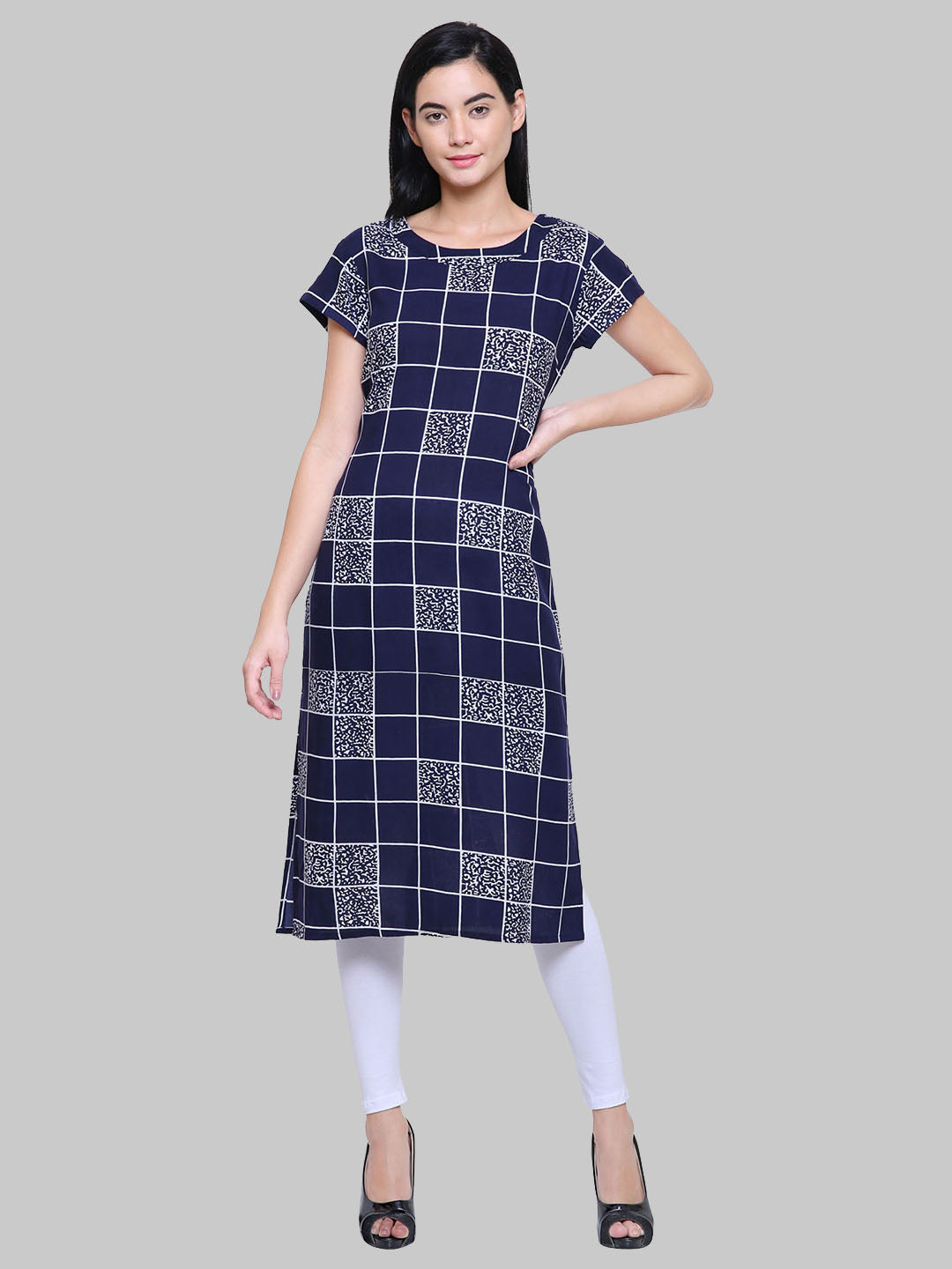 Saundarya Women's Printed Rayon Straight Kurta