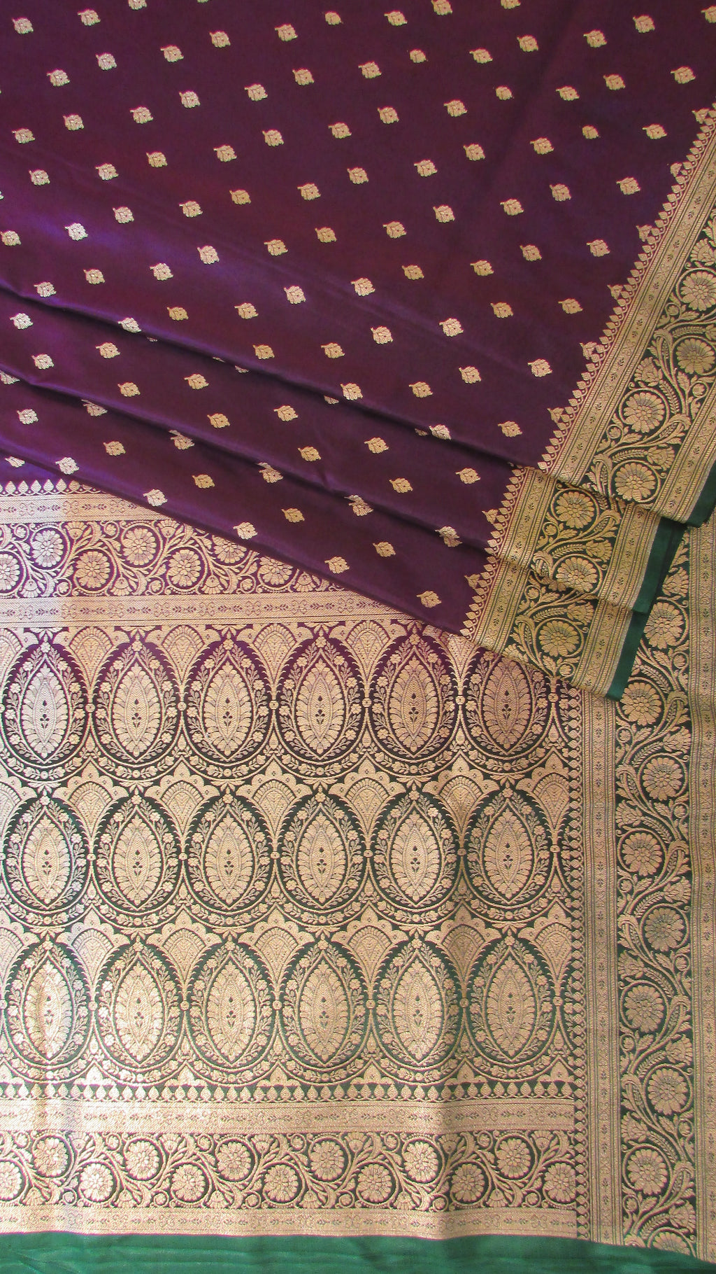 Saundarya Women's Wine Banarasi Silk Saree