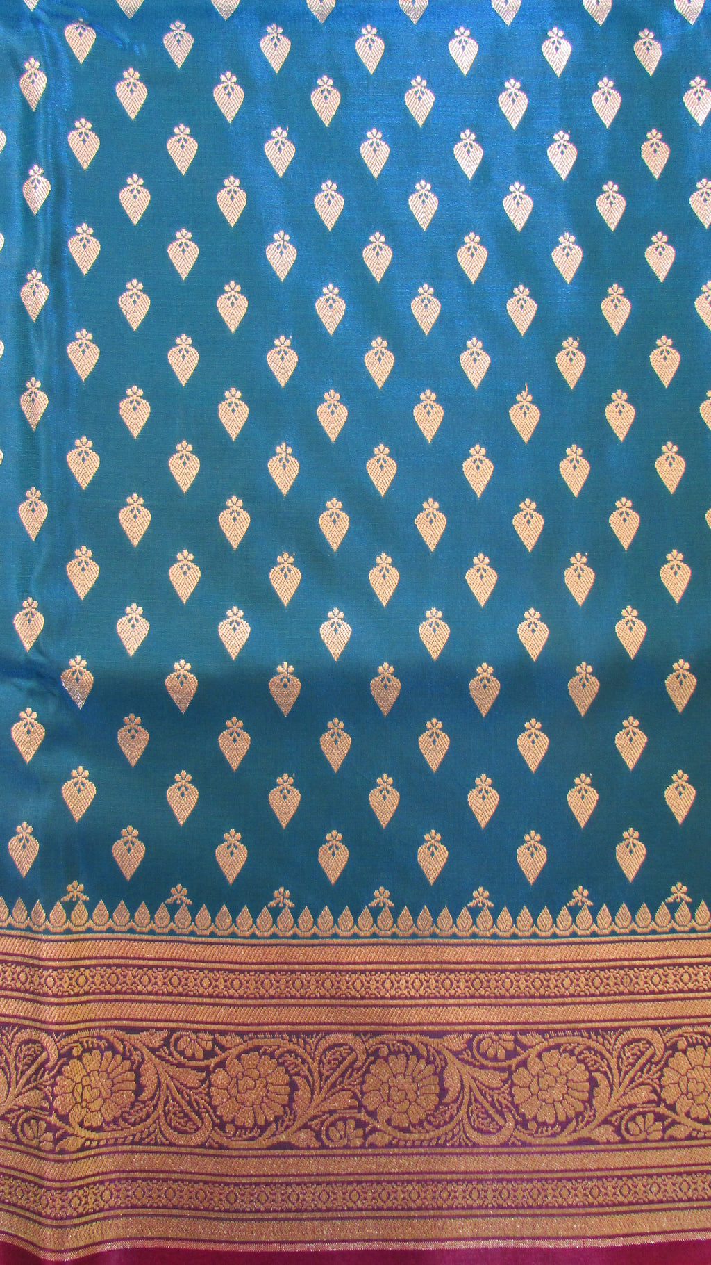 Saundarya Women's Azure Blue Banarasi Silk Saree