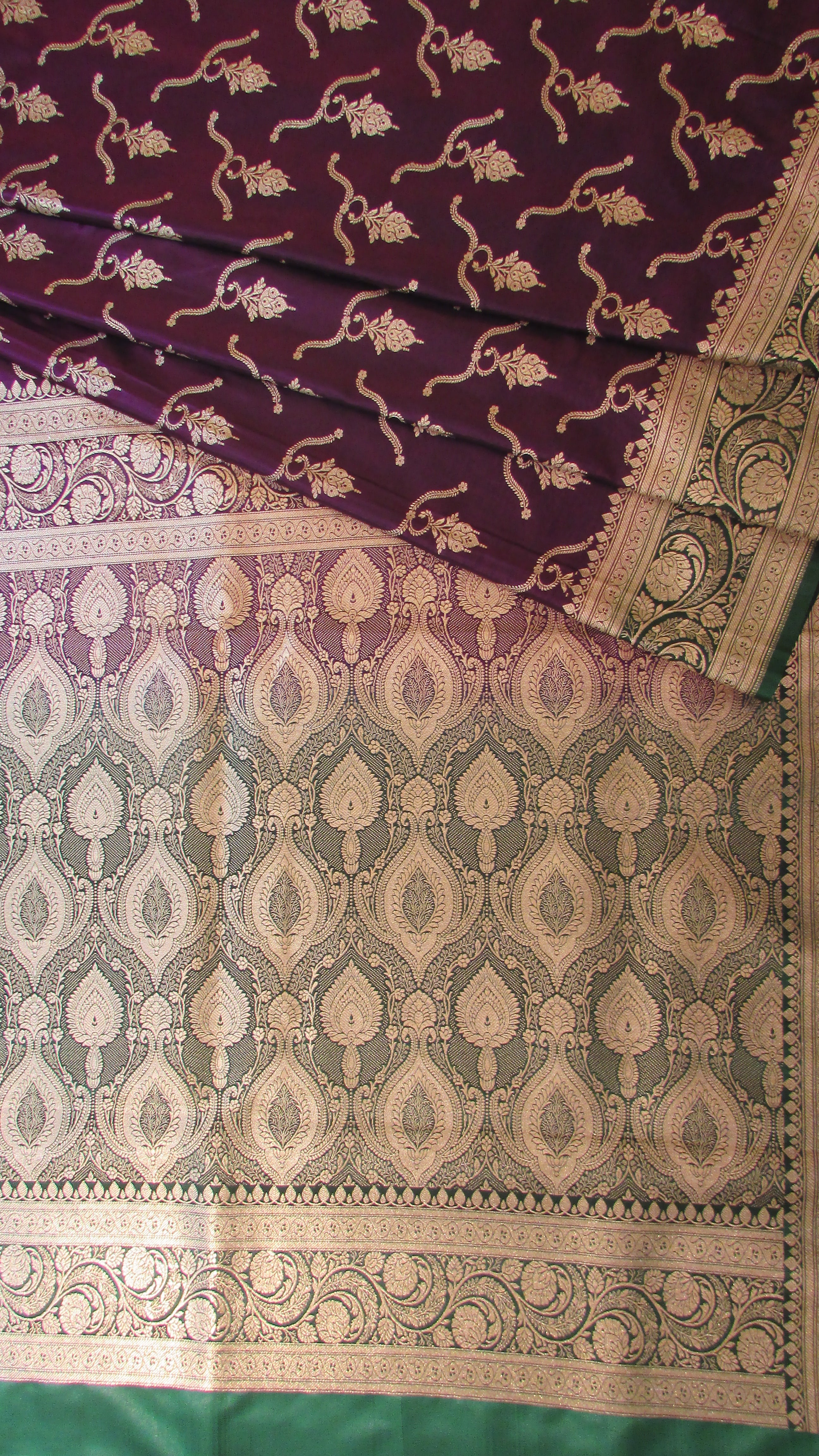 Saundarya Women's Wine Banarasi Silk Saree