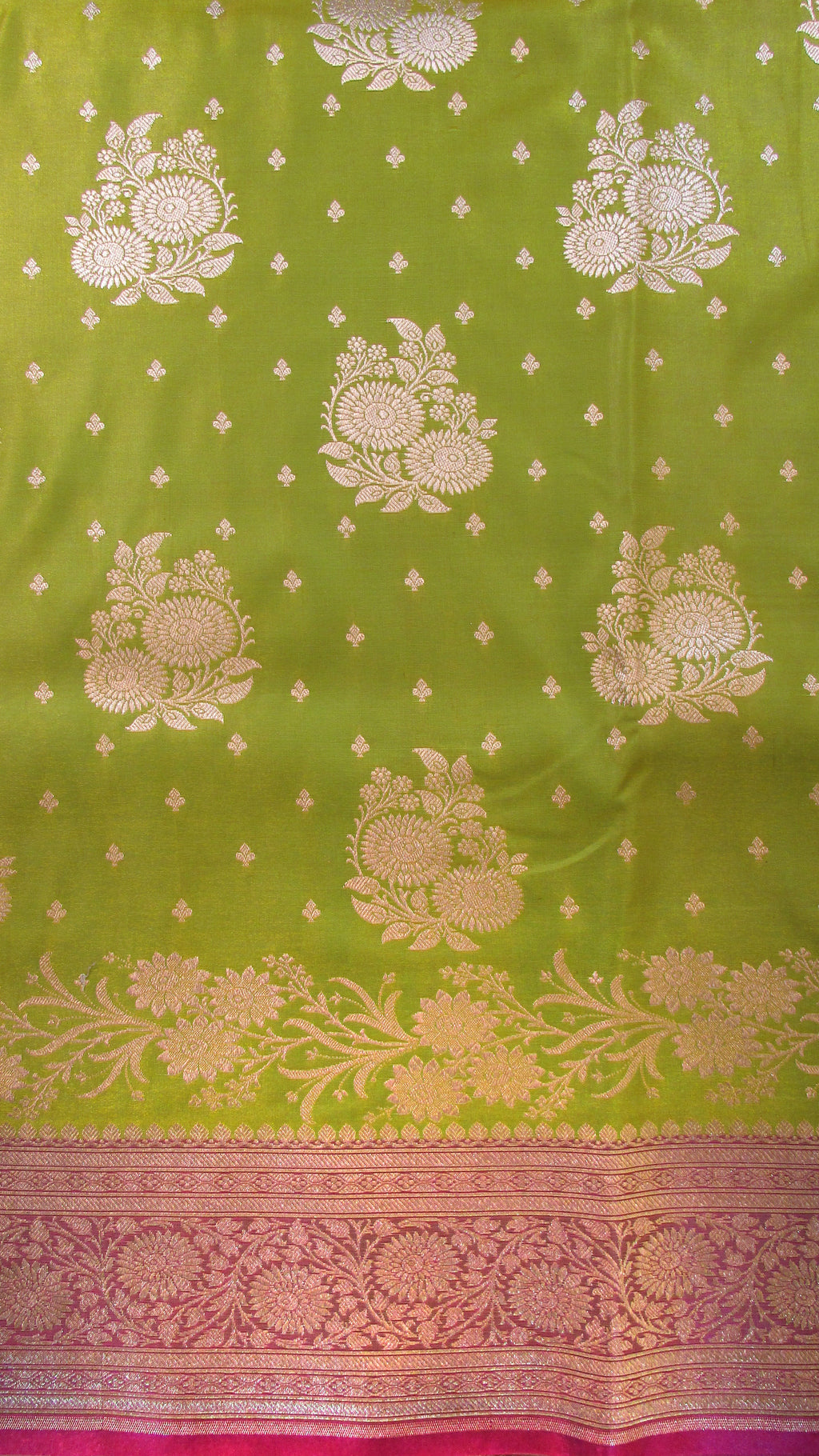 Saundarya Women's Parrot Green Banarasi Silk Saree