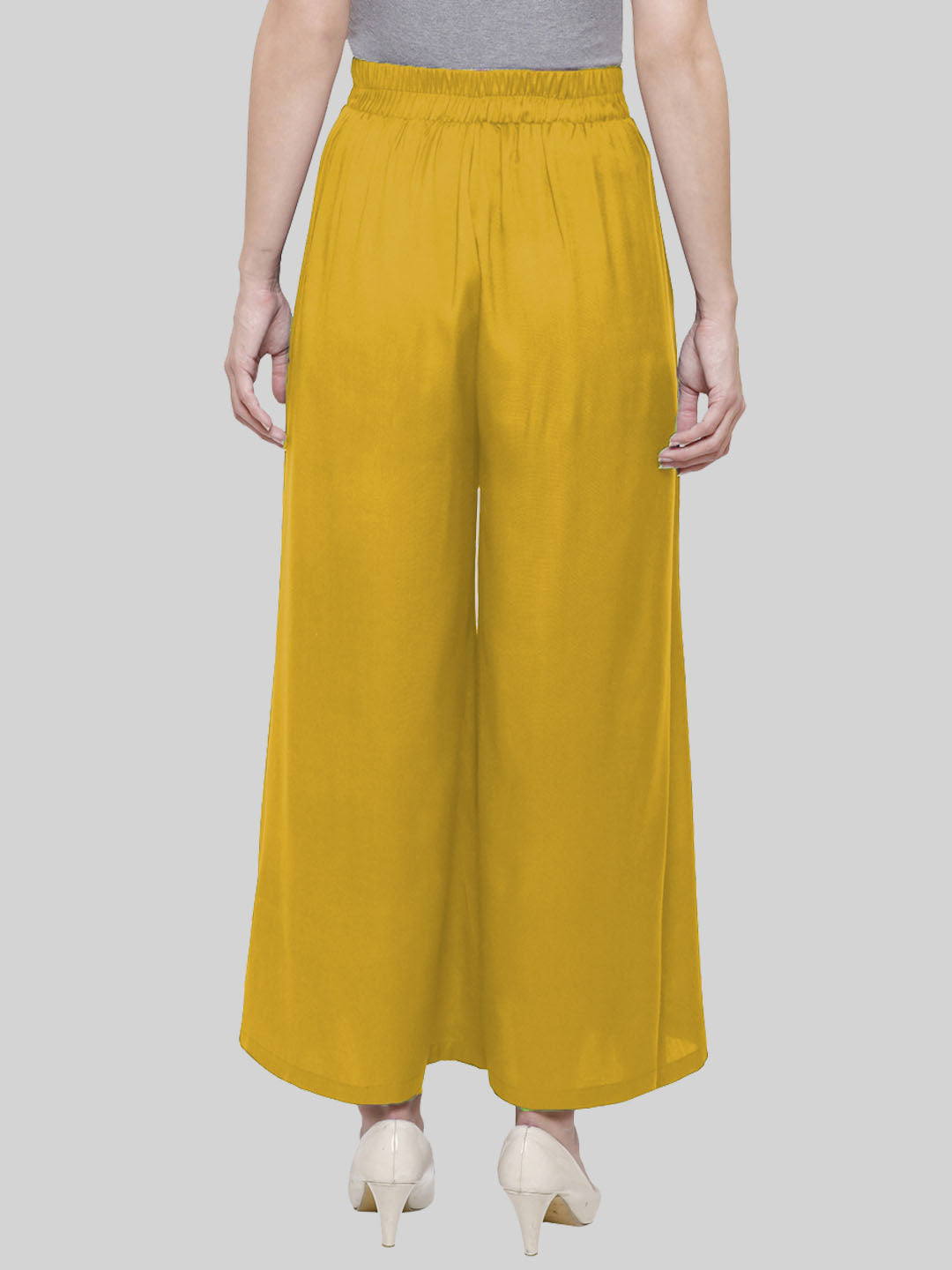 Saundarya Women's Loose Fit Skirt Palazzo Mustard