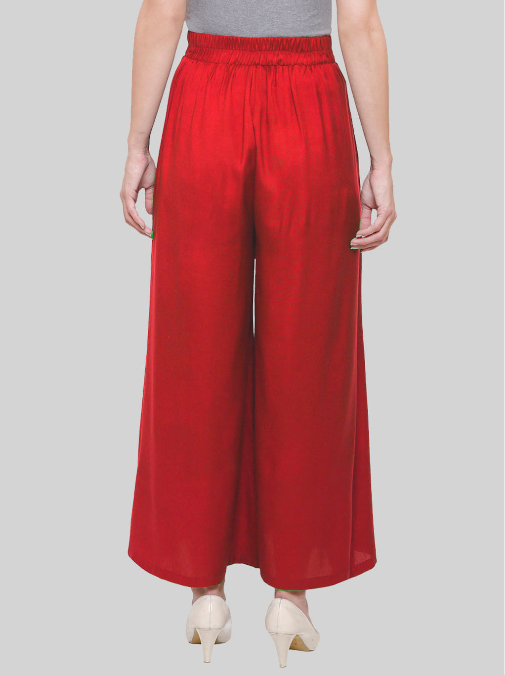 Saundarya Women's Loose Fit Skirt Palazzo Red