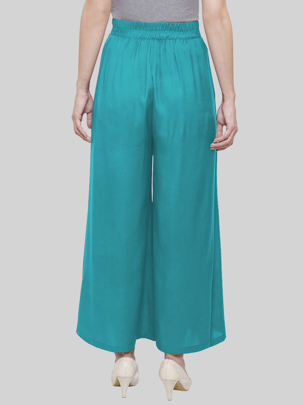 Saundarya Women's Loose Fit Skirt Palazzo Rama Grren