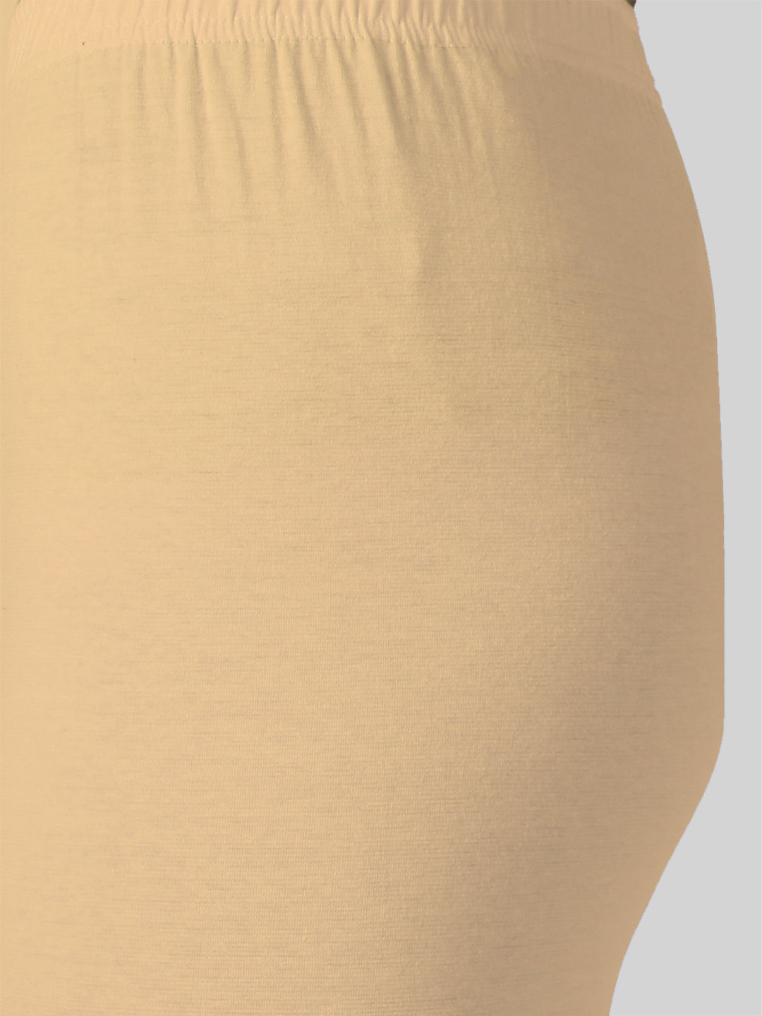 Saundarya Women’s Slim Fit Ankle Length Super Combed Cotton Rich Lycra Fabric Tailored Cut Stretchable Solid Plain Color Leggings; Beige