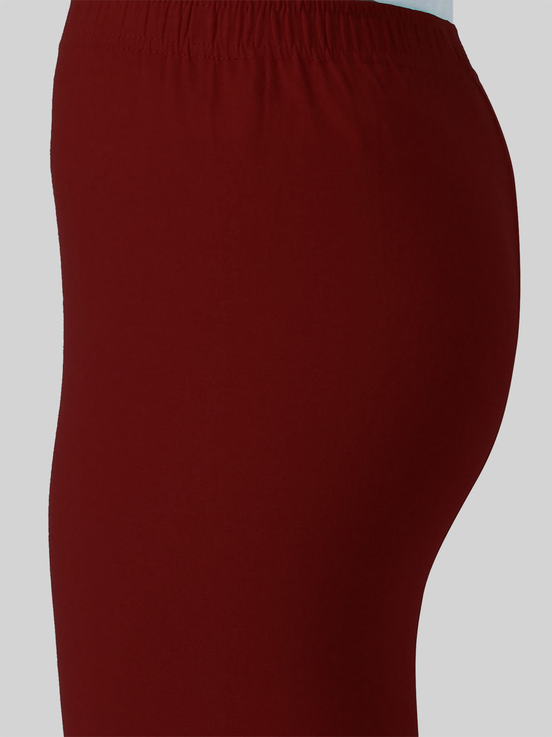 Saundarya Women’s Slim Fit Ankle Length Super Combed Cotton Rich Lycra Fabric Tailored Cut Stretchable Solid Plain Color Leggings; Dark Maroon