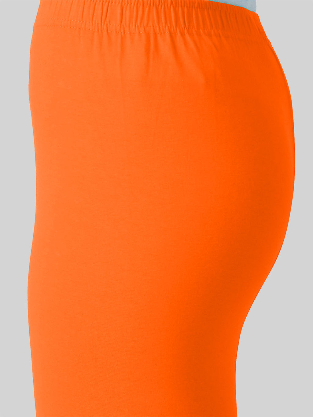 Saundarya Women’s Slim Fit Ankle Length Super Combed Cotton Rich Lycra Fabric Tailored Cut Stretchable Solid Plain Color Leggings; Dark Orange