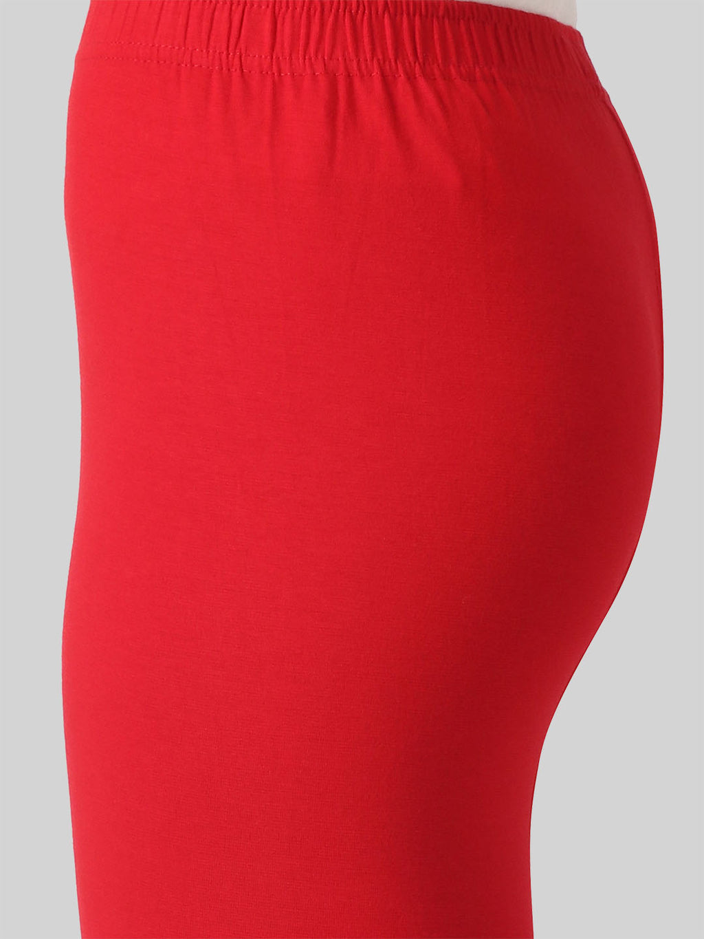 Saundarya Women’s Slim Fit Ankle Length Super Combed Cotton Rich Lycra Fabric Tailored Cut Stretchable Solid Plain Color Leggings; Red