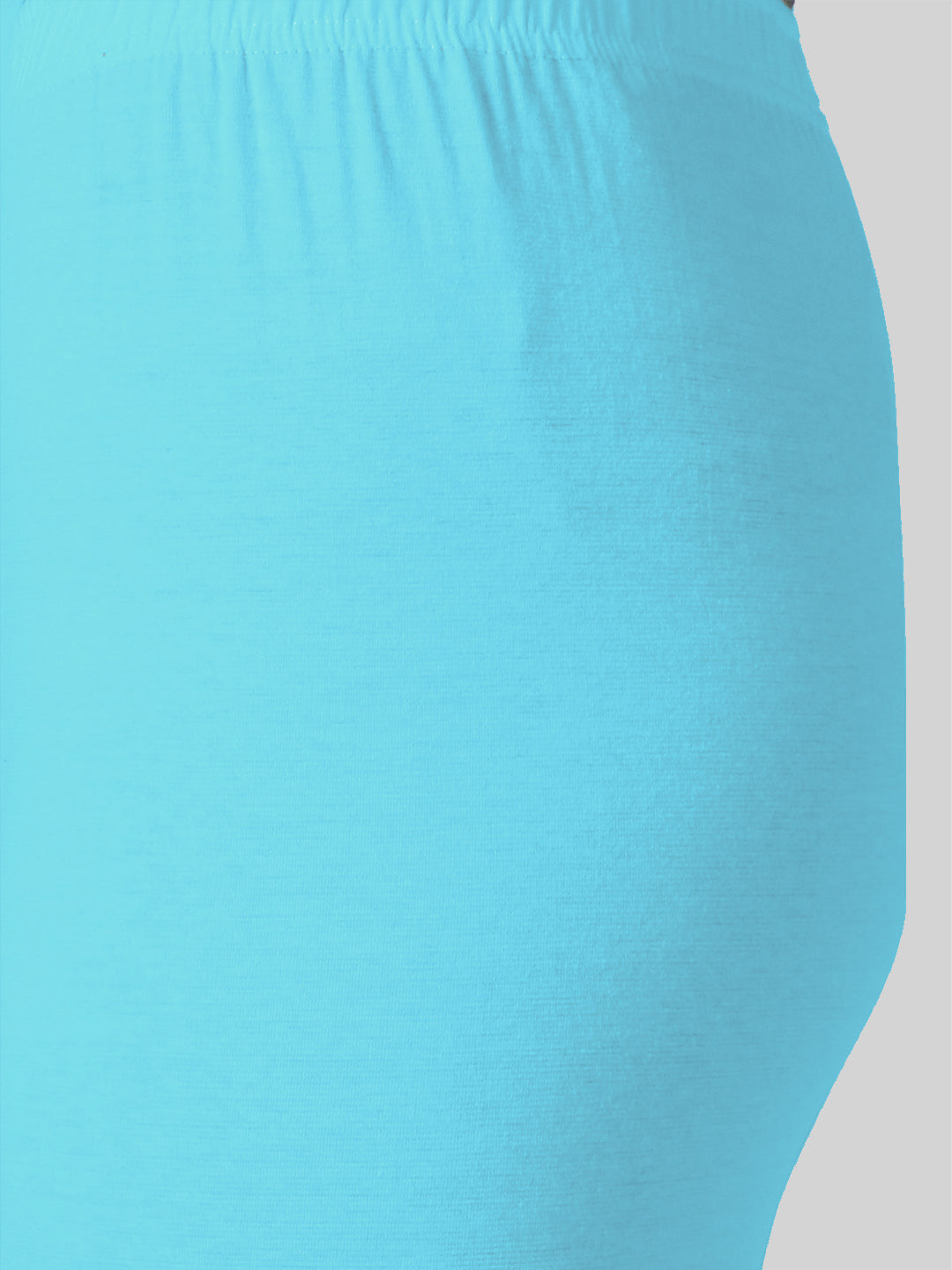 Saundarya Women’s Slim Fit Ankle Length Super Combed Cotton Rich Lycra Fabric Tailored Cut Stretchable Solid Plain Color Leggings; Sky Blue