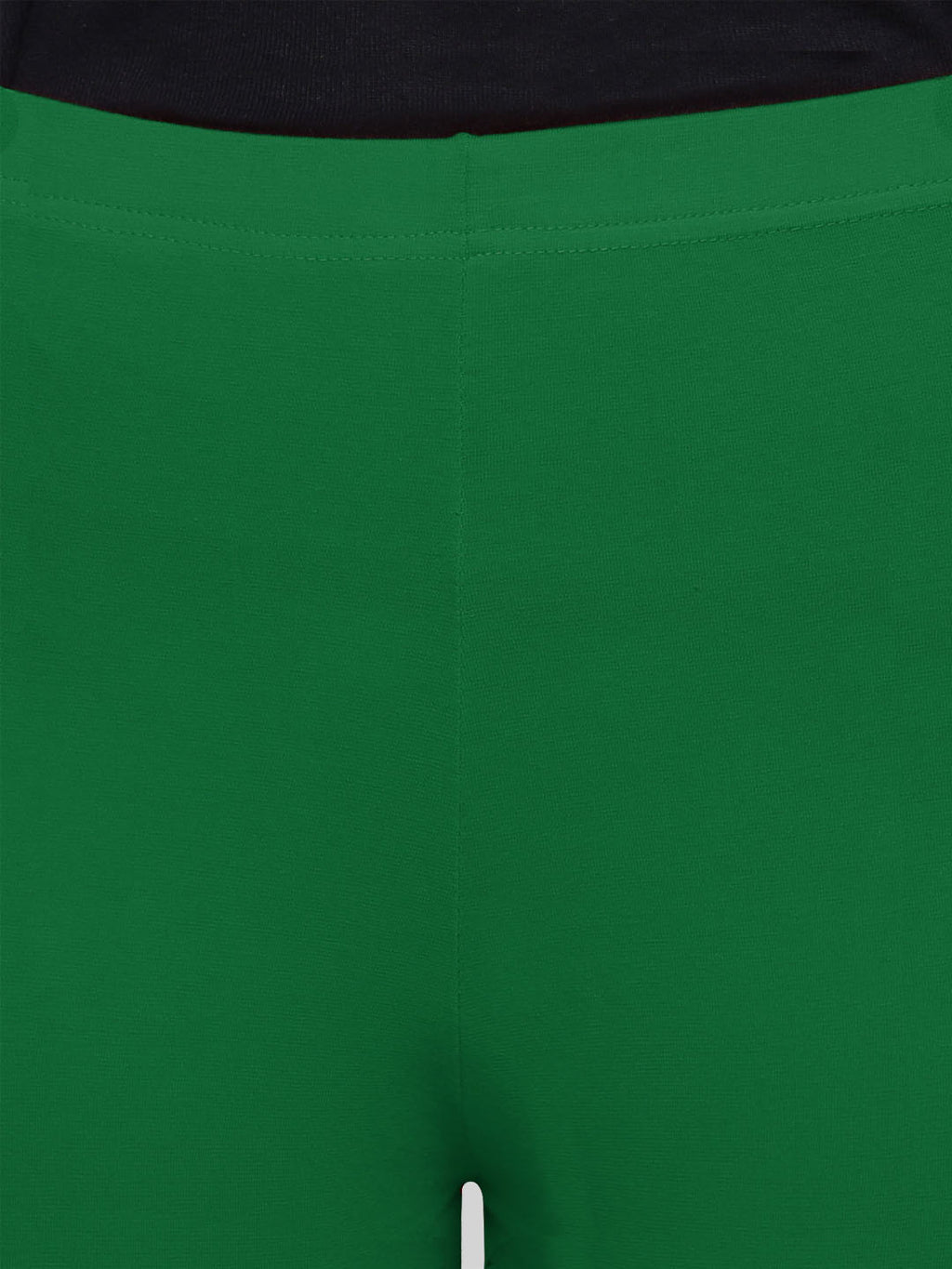 Bottle Green Calf Length Leggings Cotton