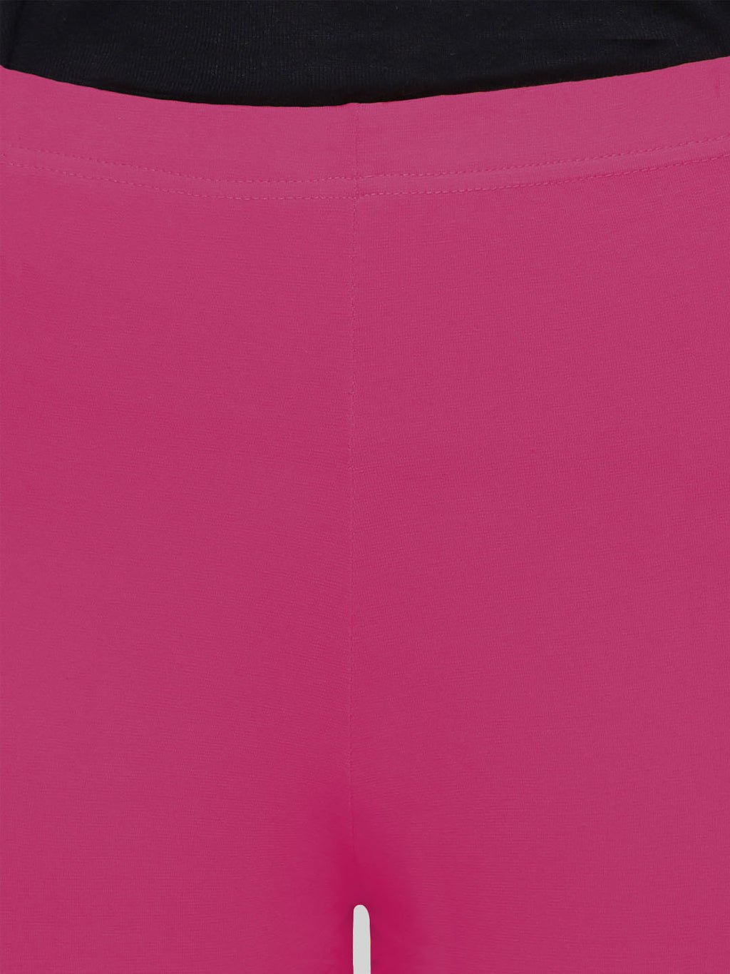 Saundarya Women’s Slim Fit Calf Length Super Combed Cotton Rich Lycra Fabric Tailored Cut Stretchable Solid Plain Color Leggings; Dark Pink