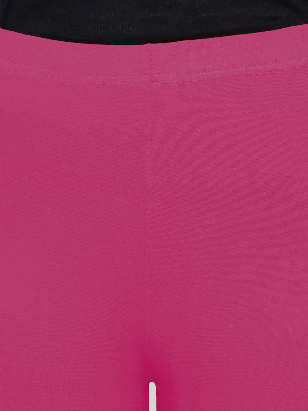 Saundarya Women’s Slim Fit Calf Length Super Combed Cotton Rich Lycra Fabric Tailored Cut Stretchable Solid Plain Color Leggings; Dark Pink