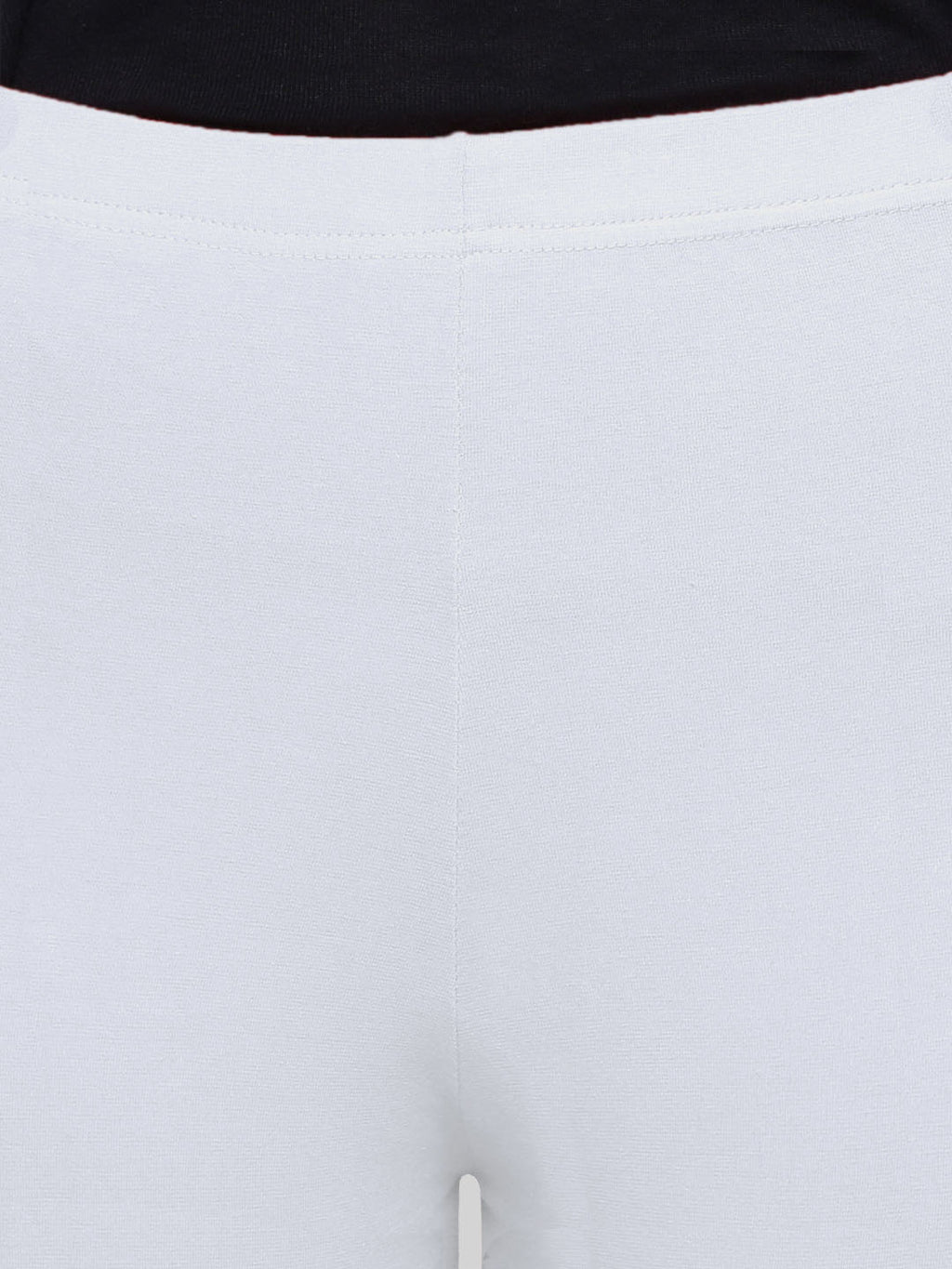 Saundarya Women’s Slim Fit Calf Length Super Combed Cotton Rich Lycra Fabric Tailored Cut Stretchable Solid Plain Color Leggings; White