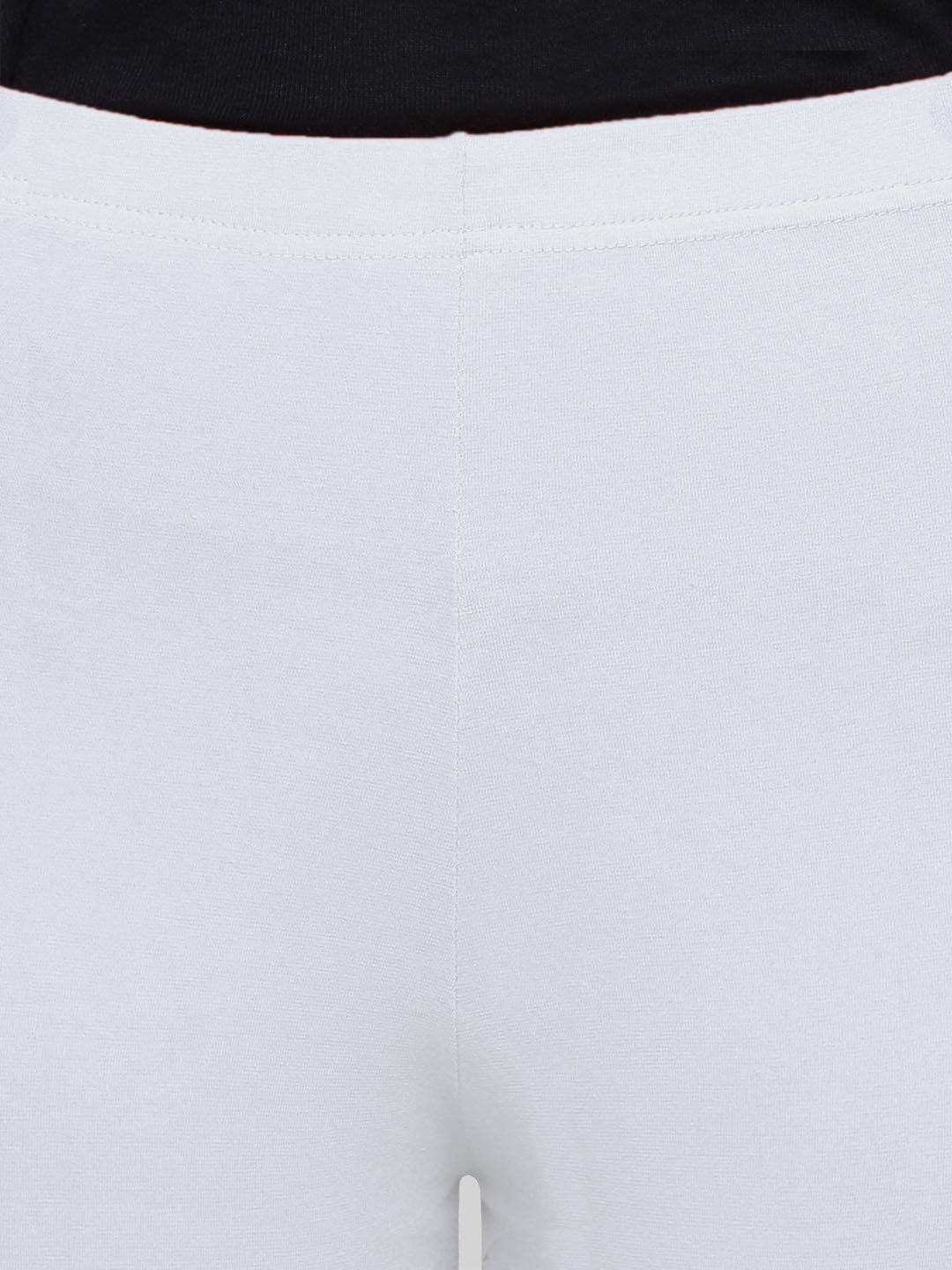 Saundarya Women’s Slim Fit Calf Length Super Combed Cotton Rich Lycra Fabric Tailored Cut Stretchable Solid Plain Color Leggings; White