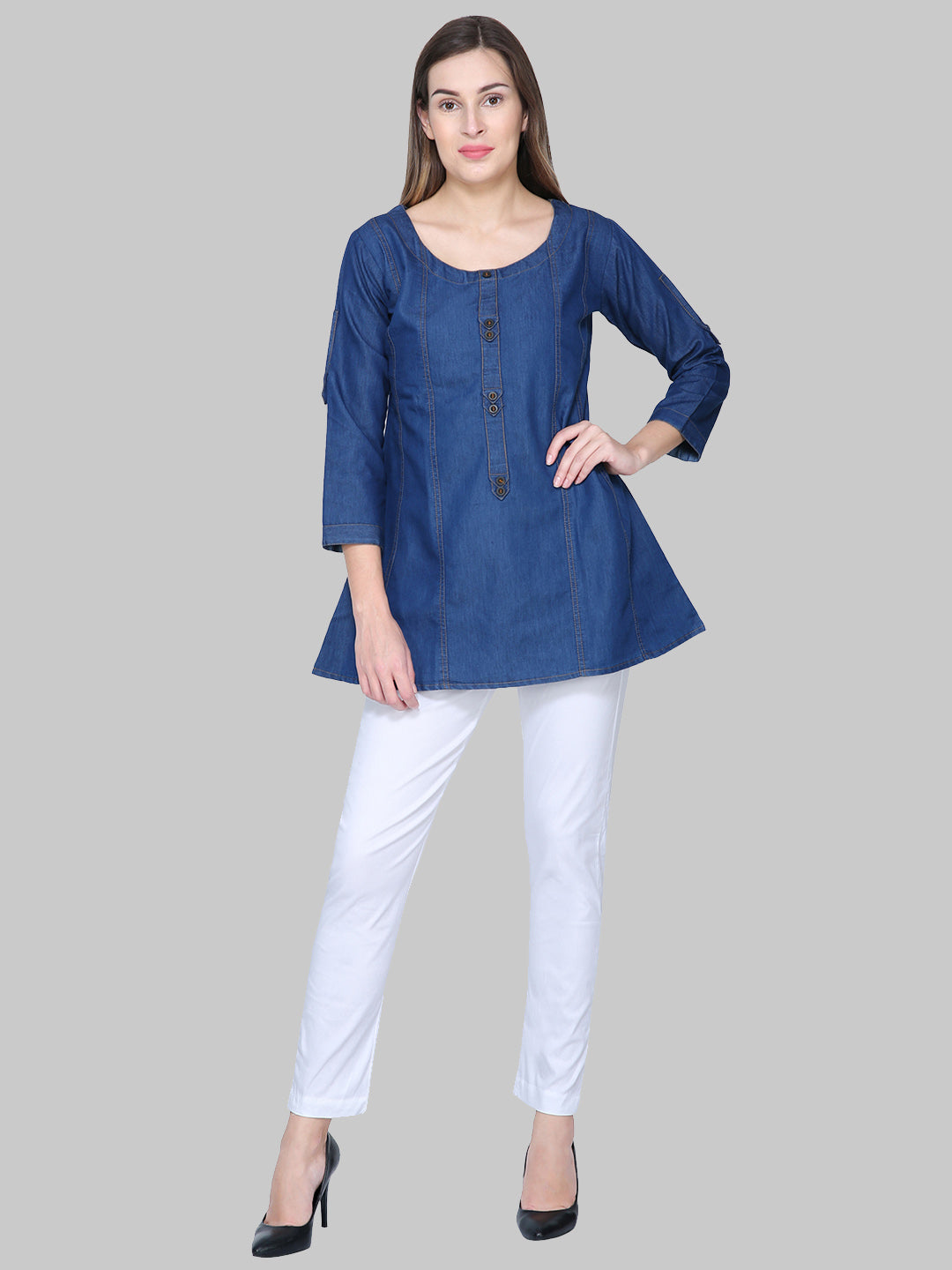 Saundarya Women's Denim Kurti Top