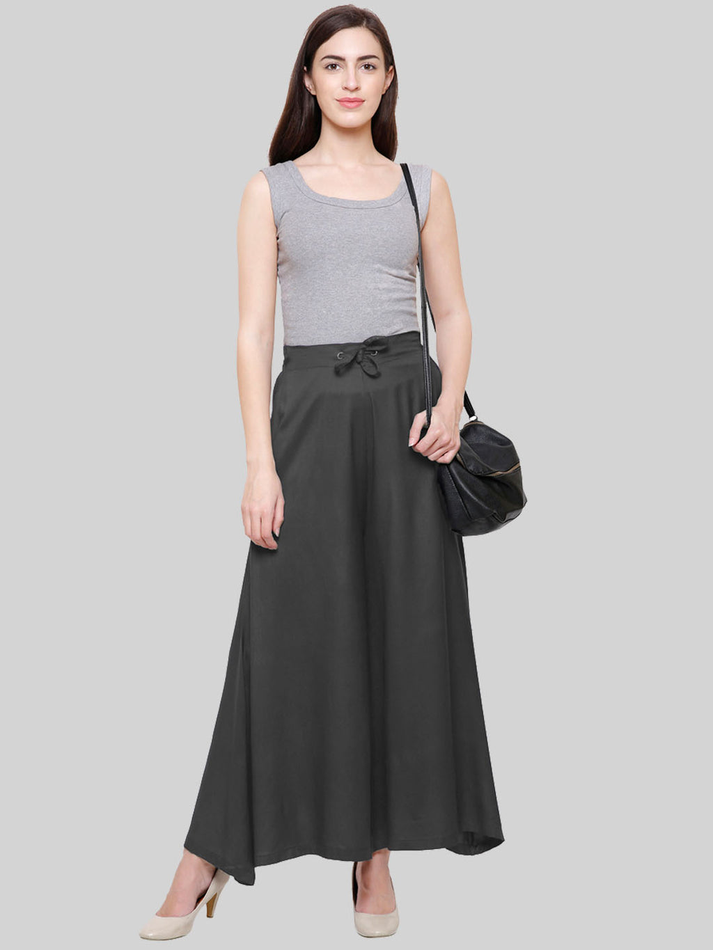 Saundarya Women's Loose Fit Skirt Palazzo  Black