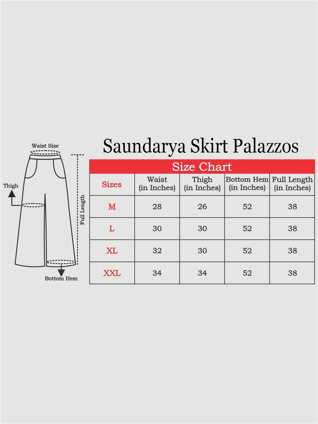 Saundarya Women's Loose Fit Skirt Palazzo  Dark Maroon