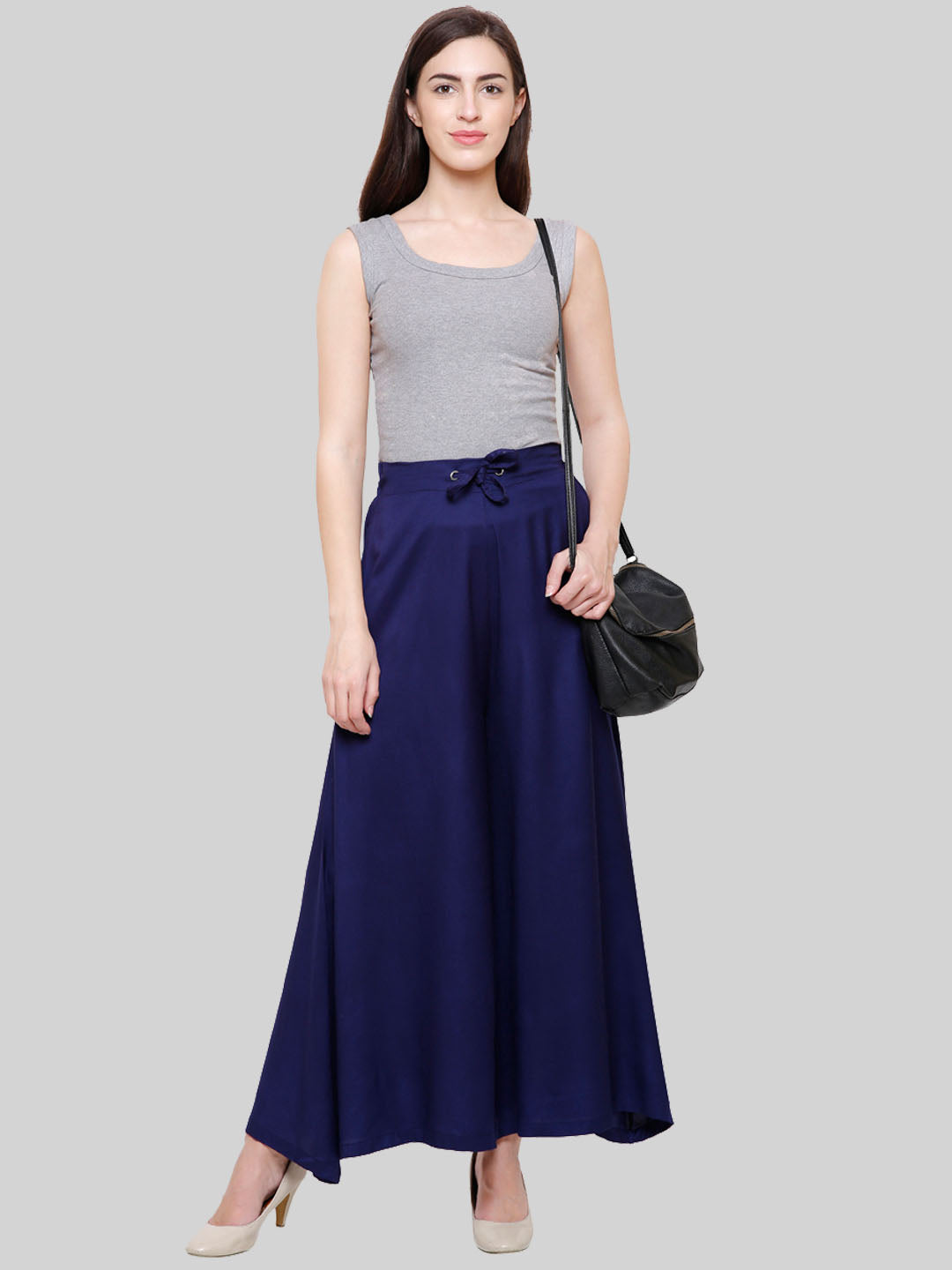 Saundarya Women's Loose Fit Skirt Palazzo  Navy Blue