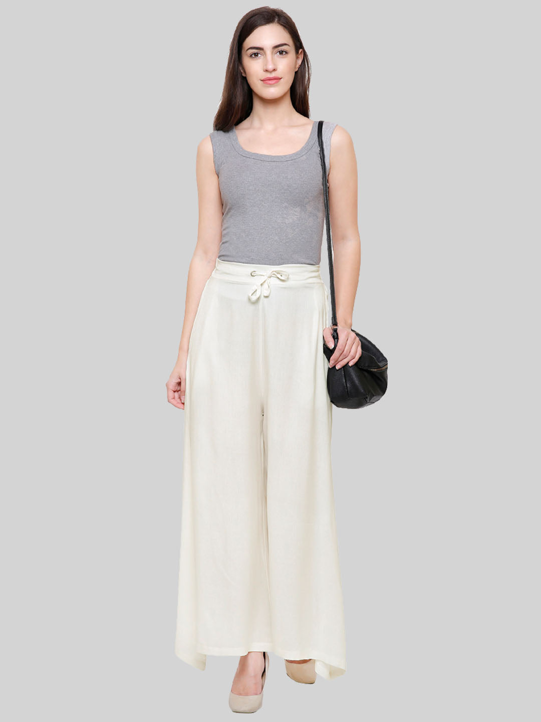 Saundarya Women's Loose Fit Skirt Palazzo  Off White