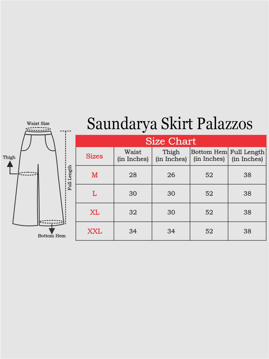 Saundarya Women's Loose Fit Skirt Palazzo  Off White