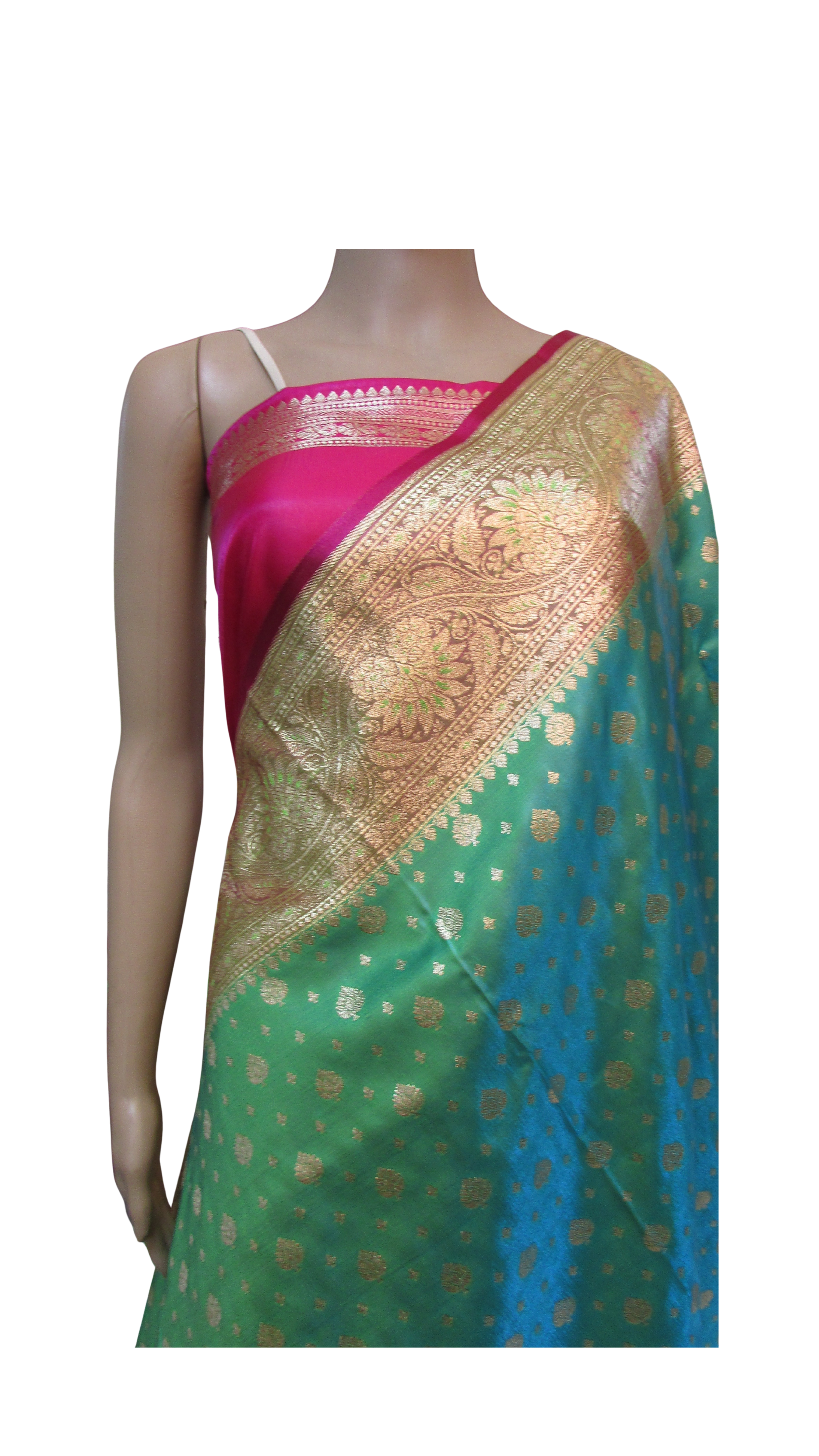 Saundarya Women's Light Green Banarasi Silk Saree