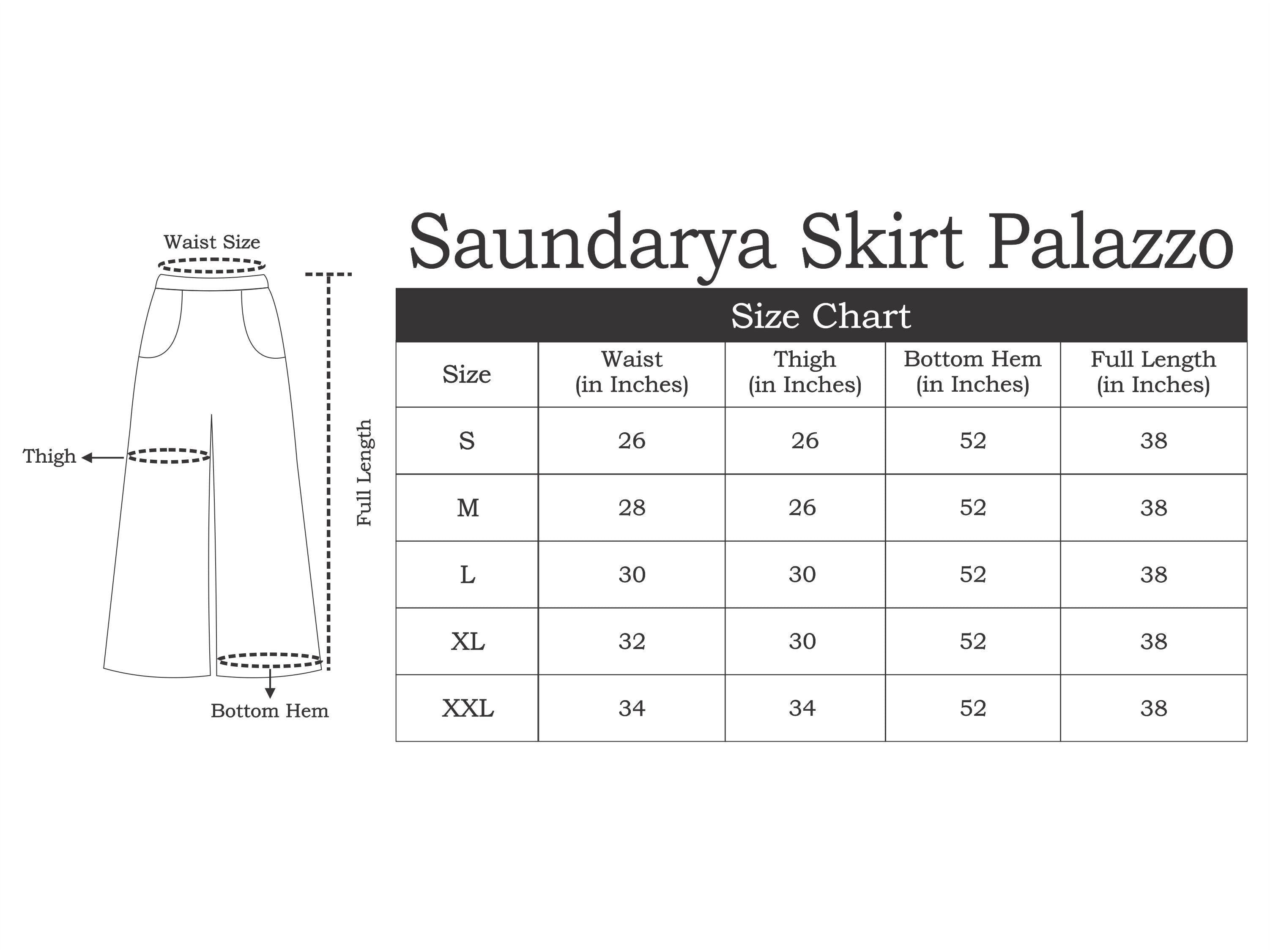 Saundarya Women's Loose Fit Skirt Palazzo Beige