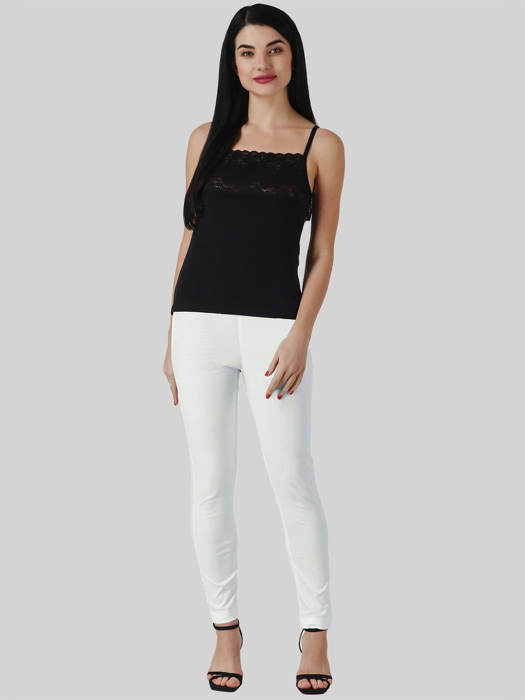 Saundarya Women’s Ankle Length Cotton Pants; White